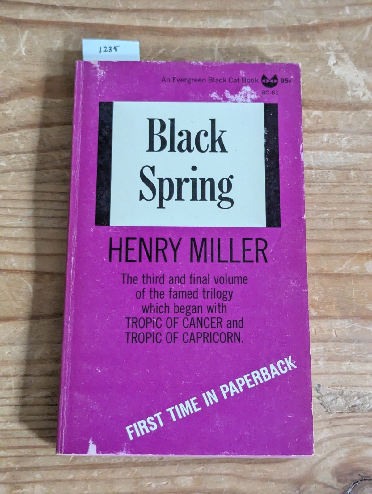 Vtg Black Spring Henry Miller 1963 Grove Press Evergreen First Printing UNREAD