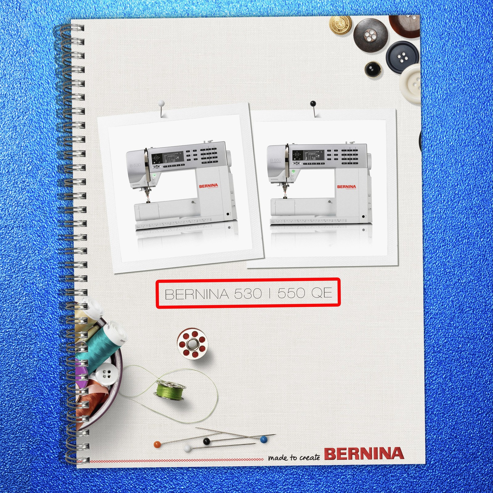 BERNINA B530 B550 QE Instruction Manual + Workbook BUNDLE – LOOP BOUND – JACKET