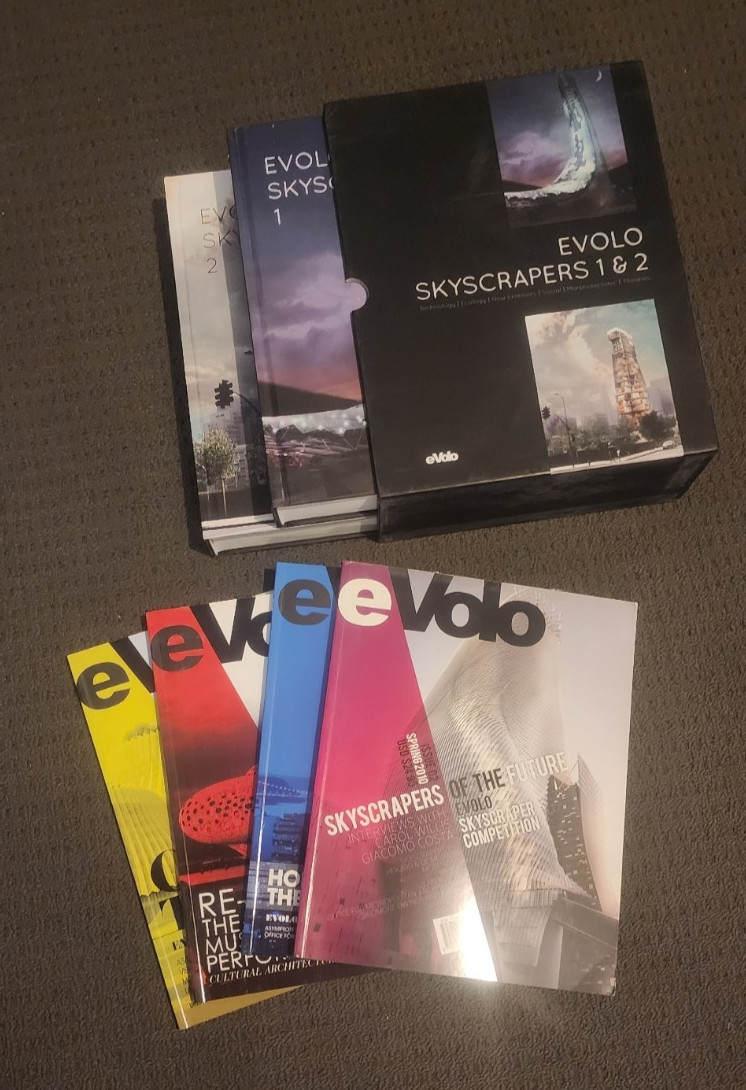 Evolo Skyscrapers 1 & 2 Architecture books Second Edition Box Set + 4 Magazines