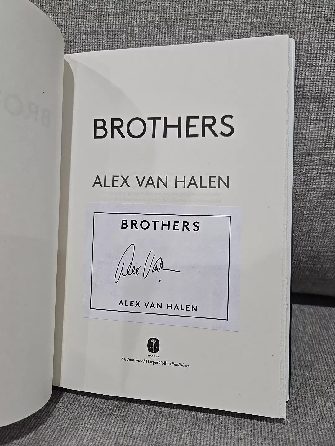 BROTHERS Alex Van Halen SIGNED Autographed Hardcover Book SHIPS NOW