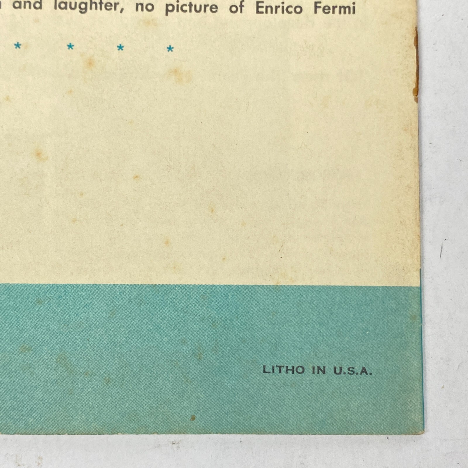 1959 Enrico Fermi and the Atomic Age 12 Page Booklet Cold War USA Americana
