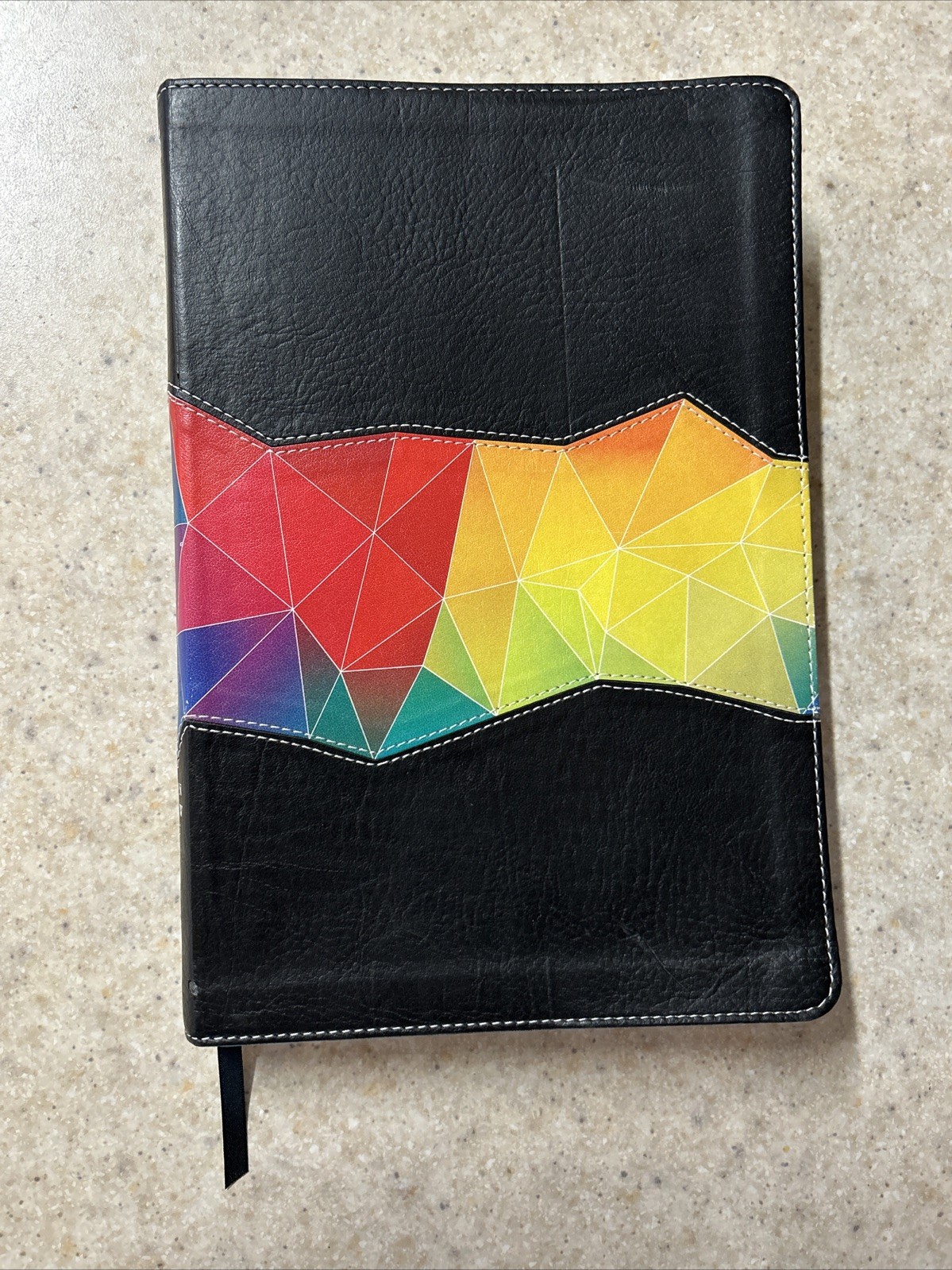 RARE- NIV Holman Rainbow Study Bible, Kaleidoscope Black Leather Touch