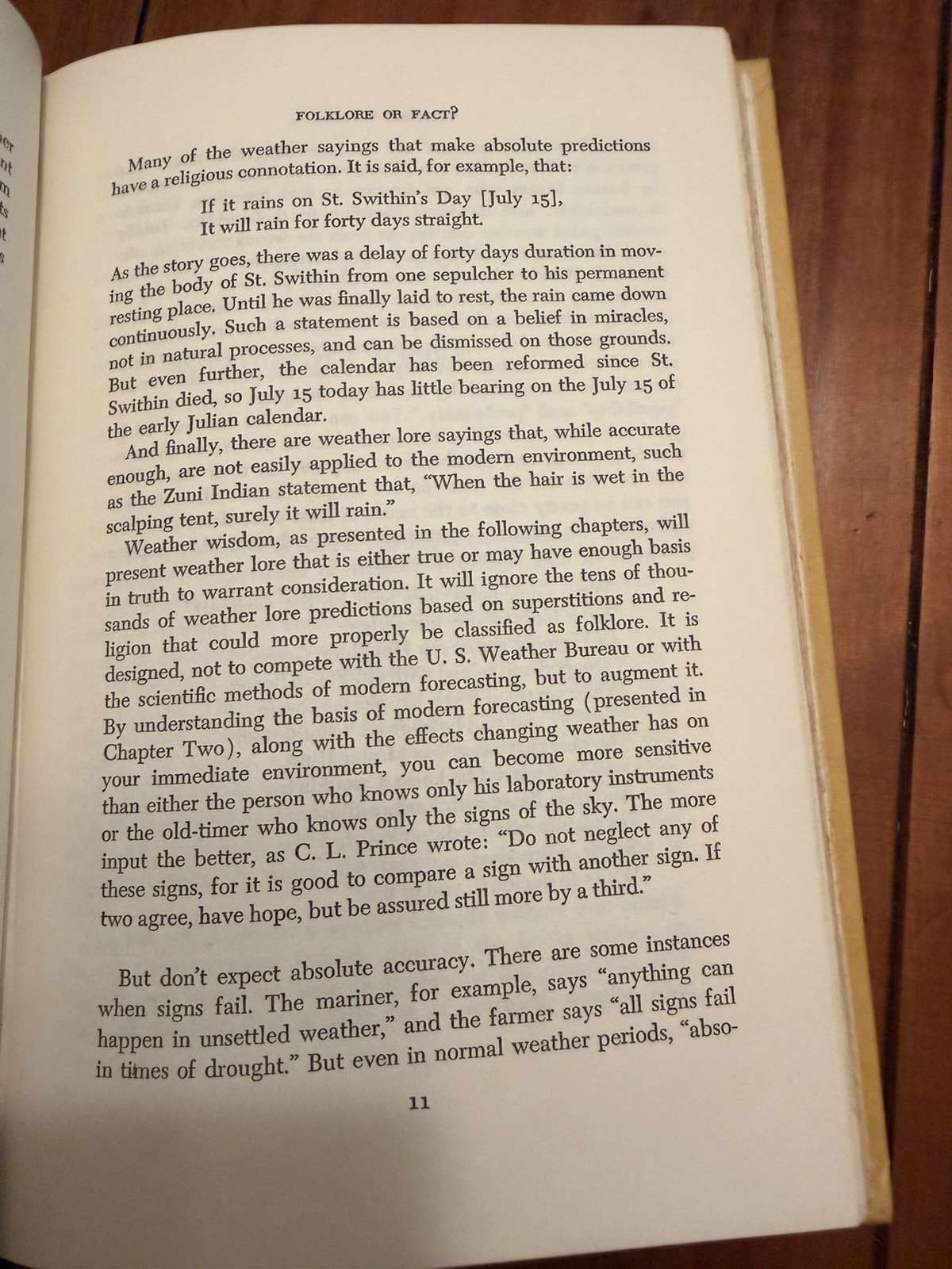 Weather Wisdom Albert Lee FACTS FOLKLORE natural predictions 1976 1st edition