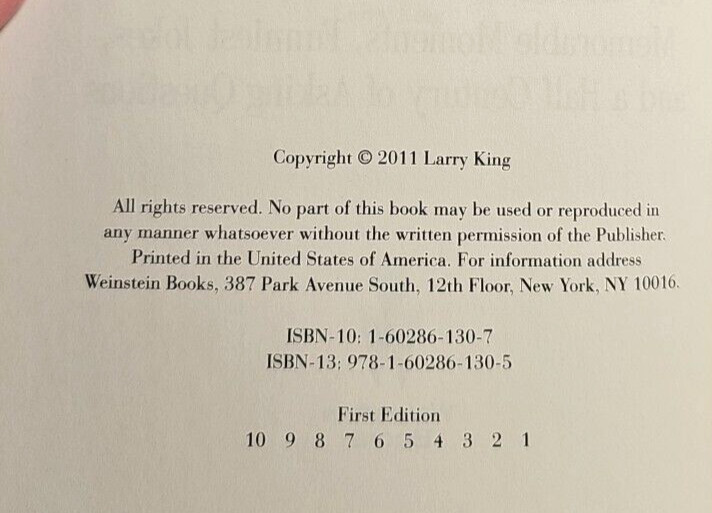 Truth be Told by Larry King HCDJ First US Edition First Print 2011