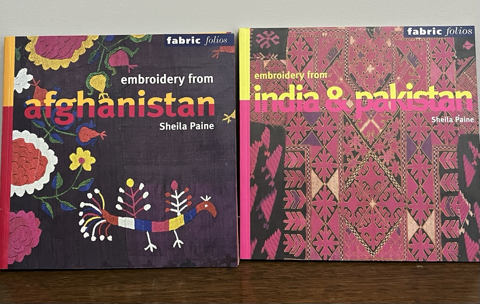 2 Fabric Portfolio Books Embroidery from Afghanistan India Pakistan Sheila Paine