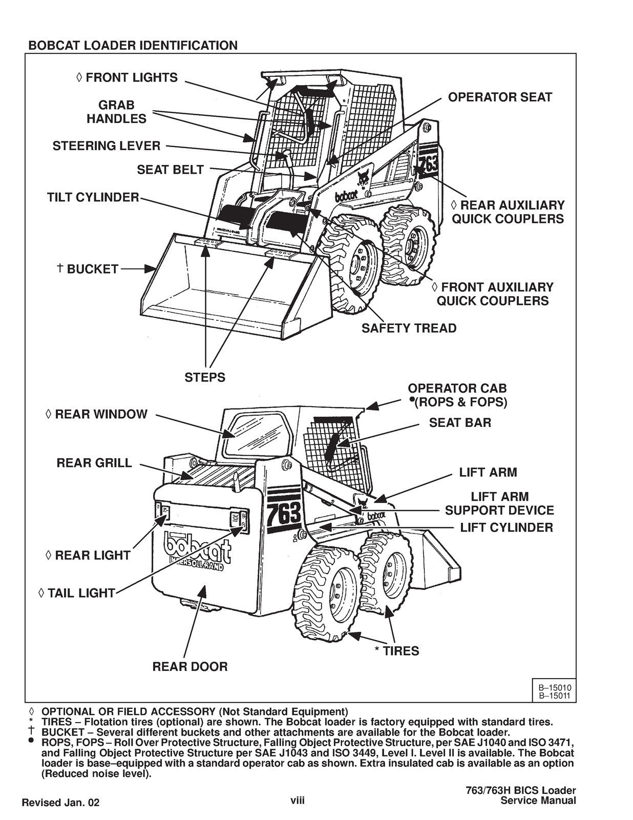 BOBCAT 763 High Flow Skid Steer Loader SERVICE MANUAL , BOUND, COVERS, FOLDOUTS
