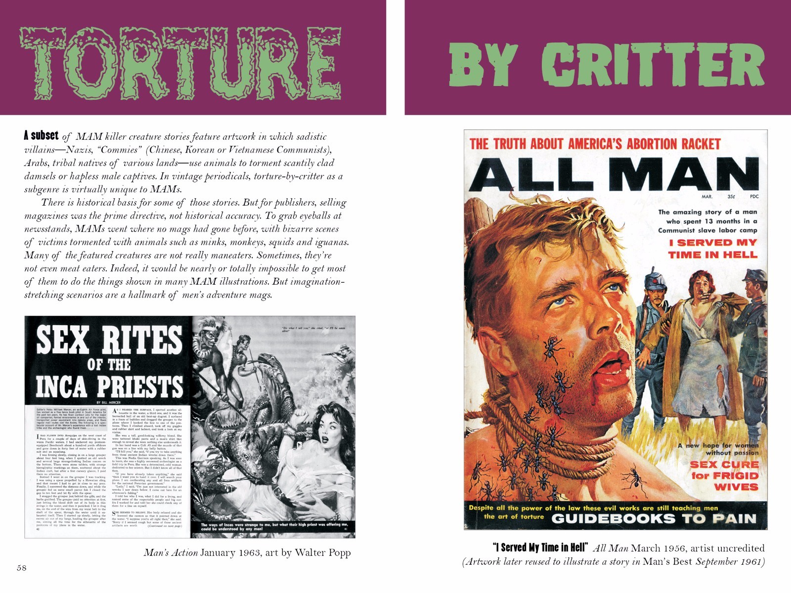 “I WATCHED THEM EAT ME ALIVE” men’s adventure magazine anthology (Hardcover)