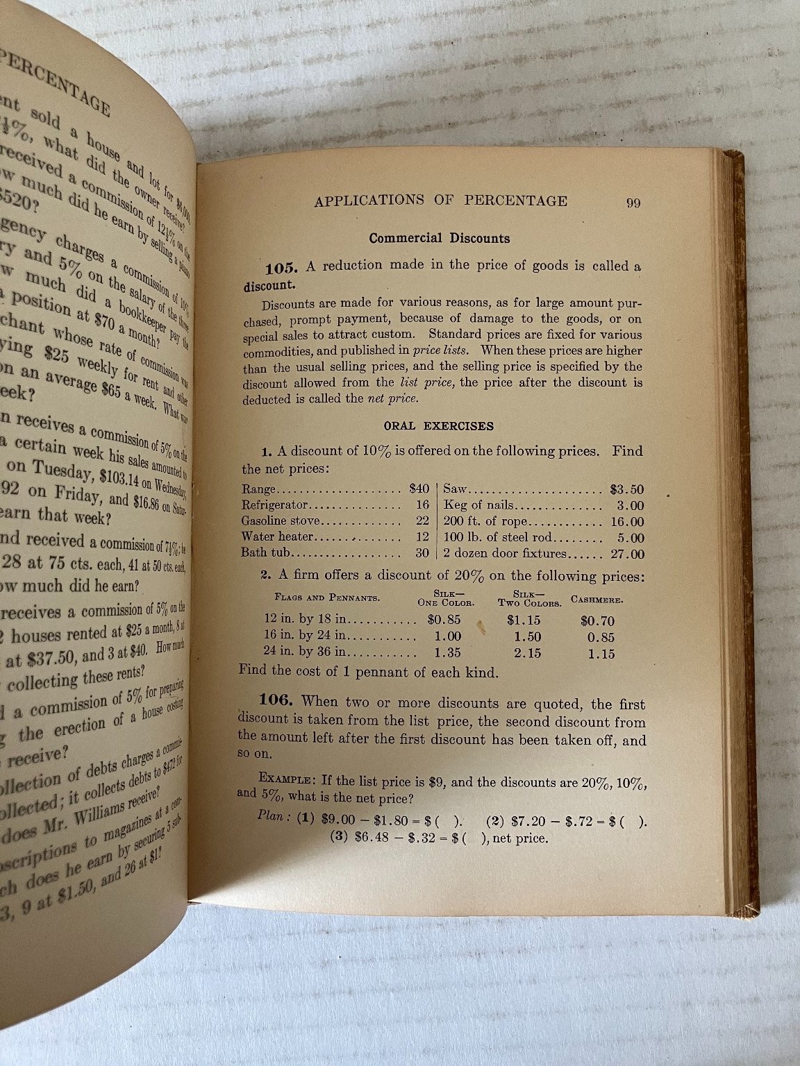 Appleton Arithmetics Third Book Young Jackson 1912 Math Textbook Vintage