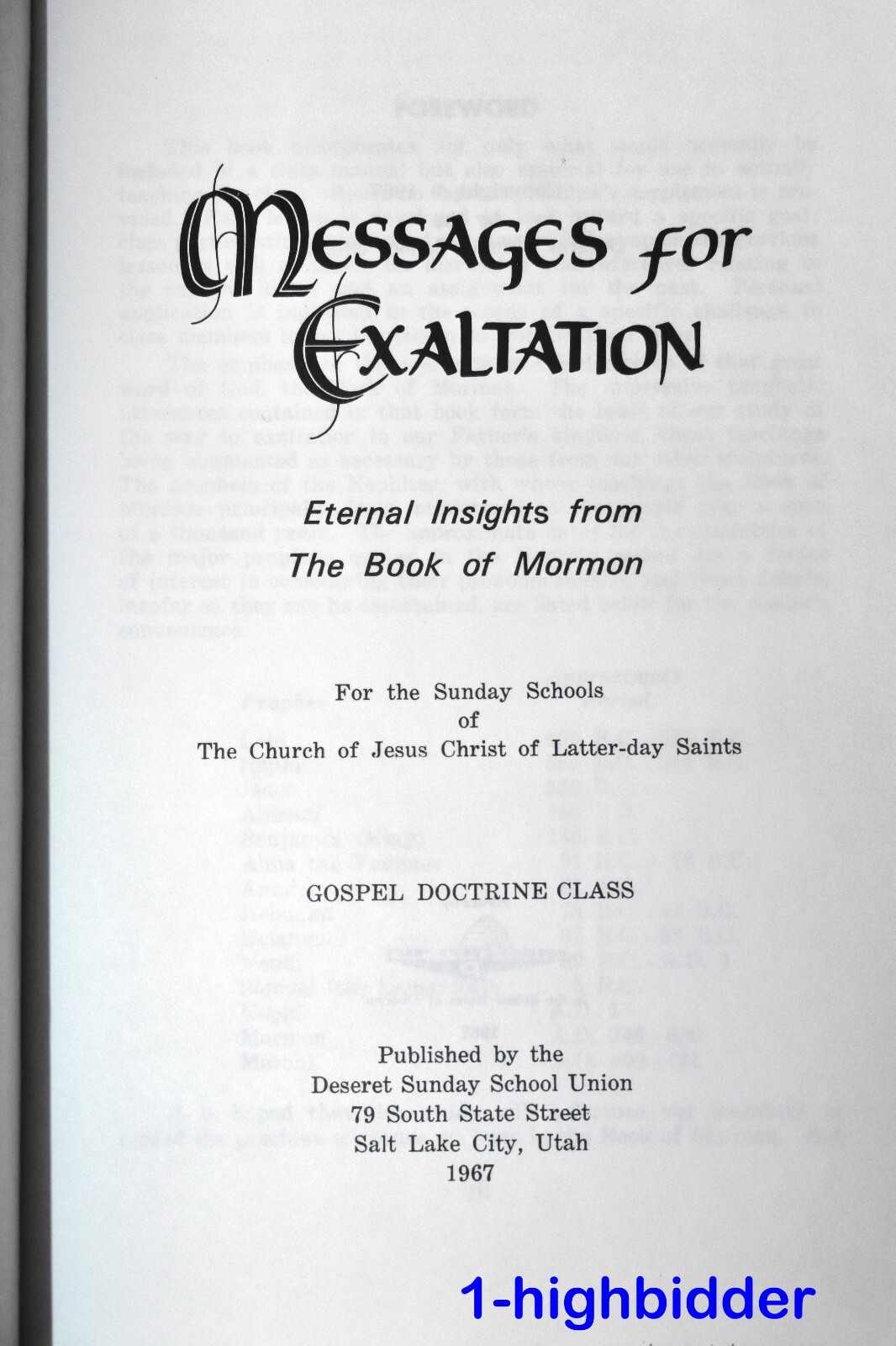 Message for Exaltation Eternal Insights Book of Mormon 1967 LDS Gospel Doctrine
