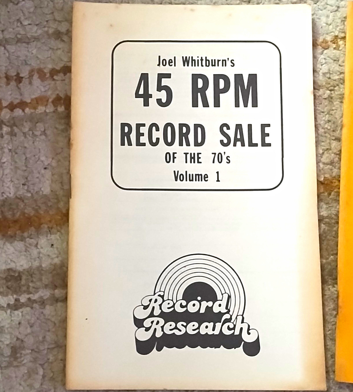 Joel Whitburn 45 RPM Record Sale of the 70’s Vol 1 Top Pop PB 1973 Record Res