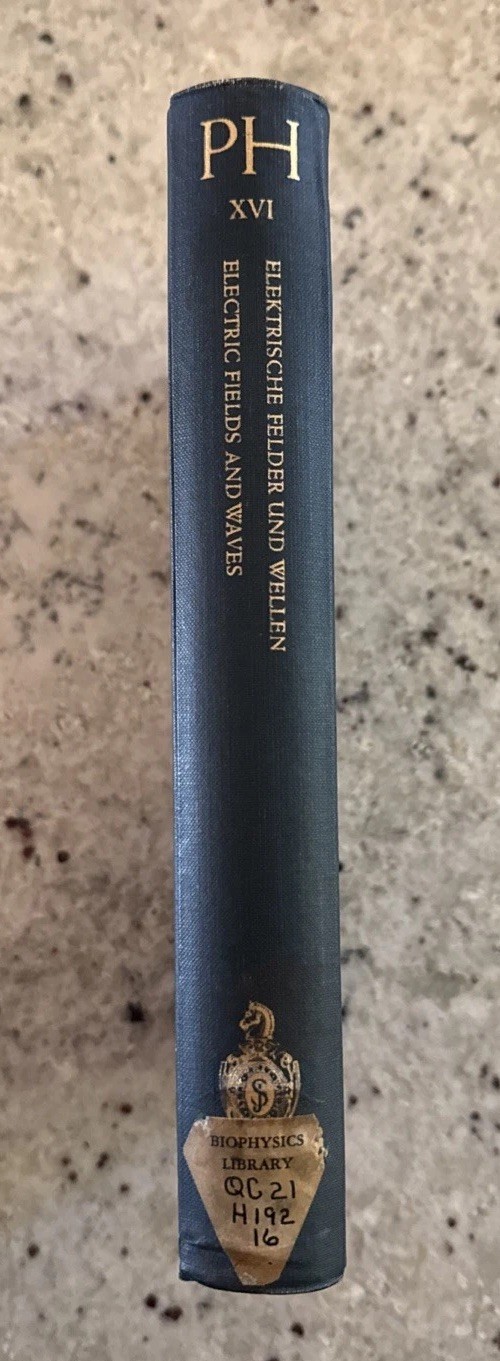Vintage 1958 Springer Physics XVI: Electric Fields & Waves, Flügge HC Ger/Eng