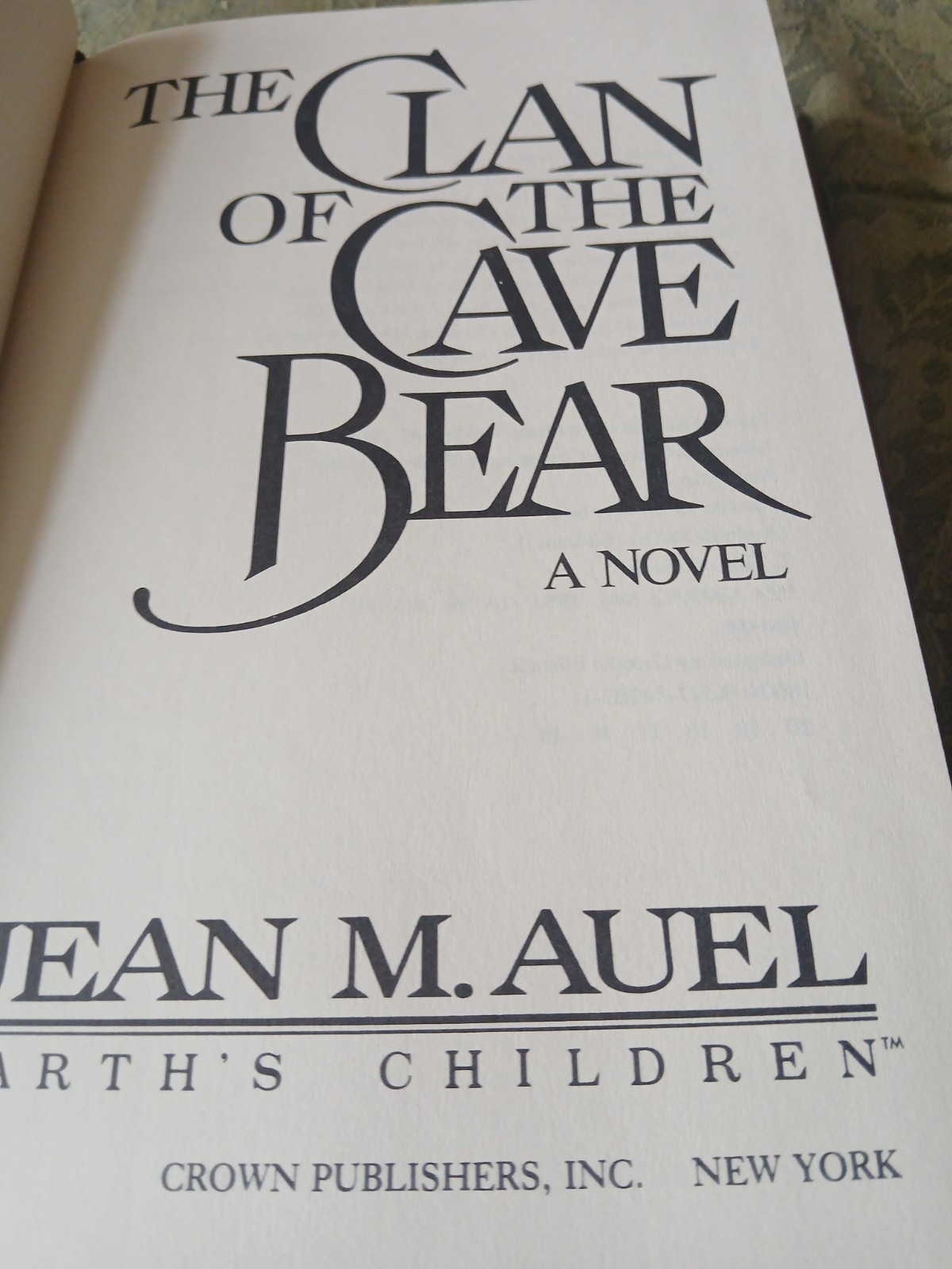 The Clan of the Cave Bear Jean M. Auel