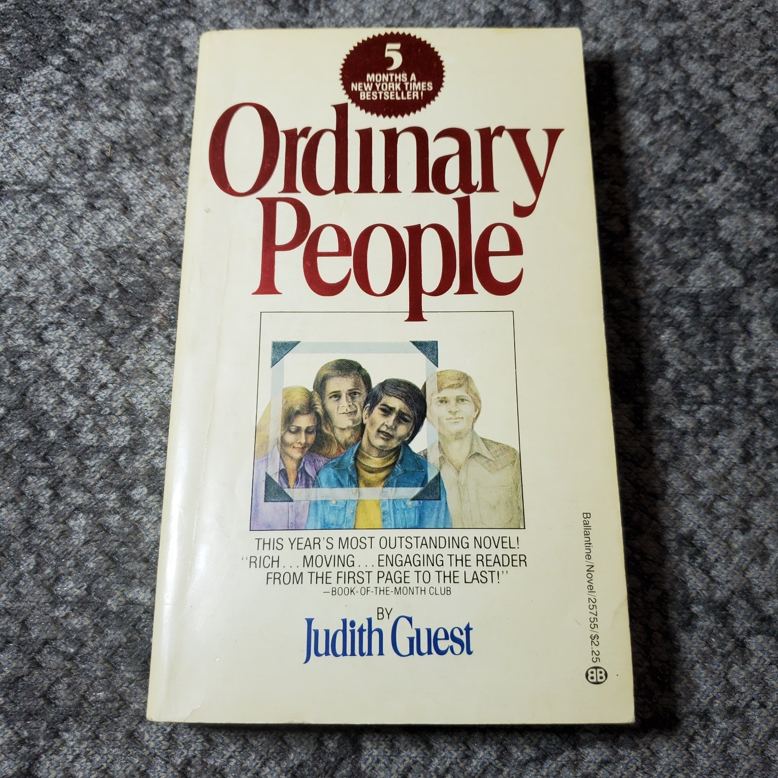 Ordinary People Judith Guest 1977 Fifth Printing Fiction Ballantine