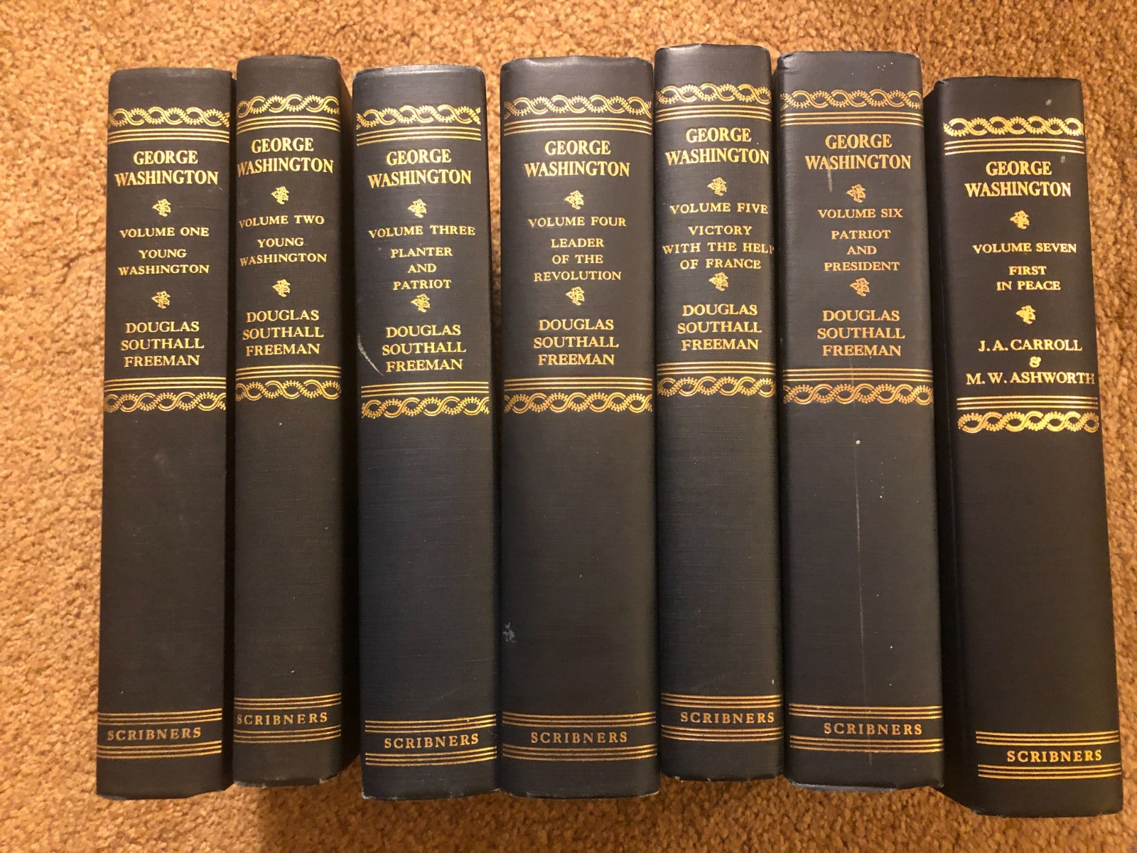 GEORGE WASHINGTON 7 Volume Set Douglas Southall Freeman “FIRST EDITION”