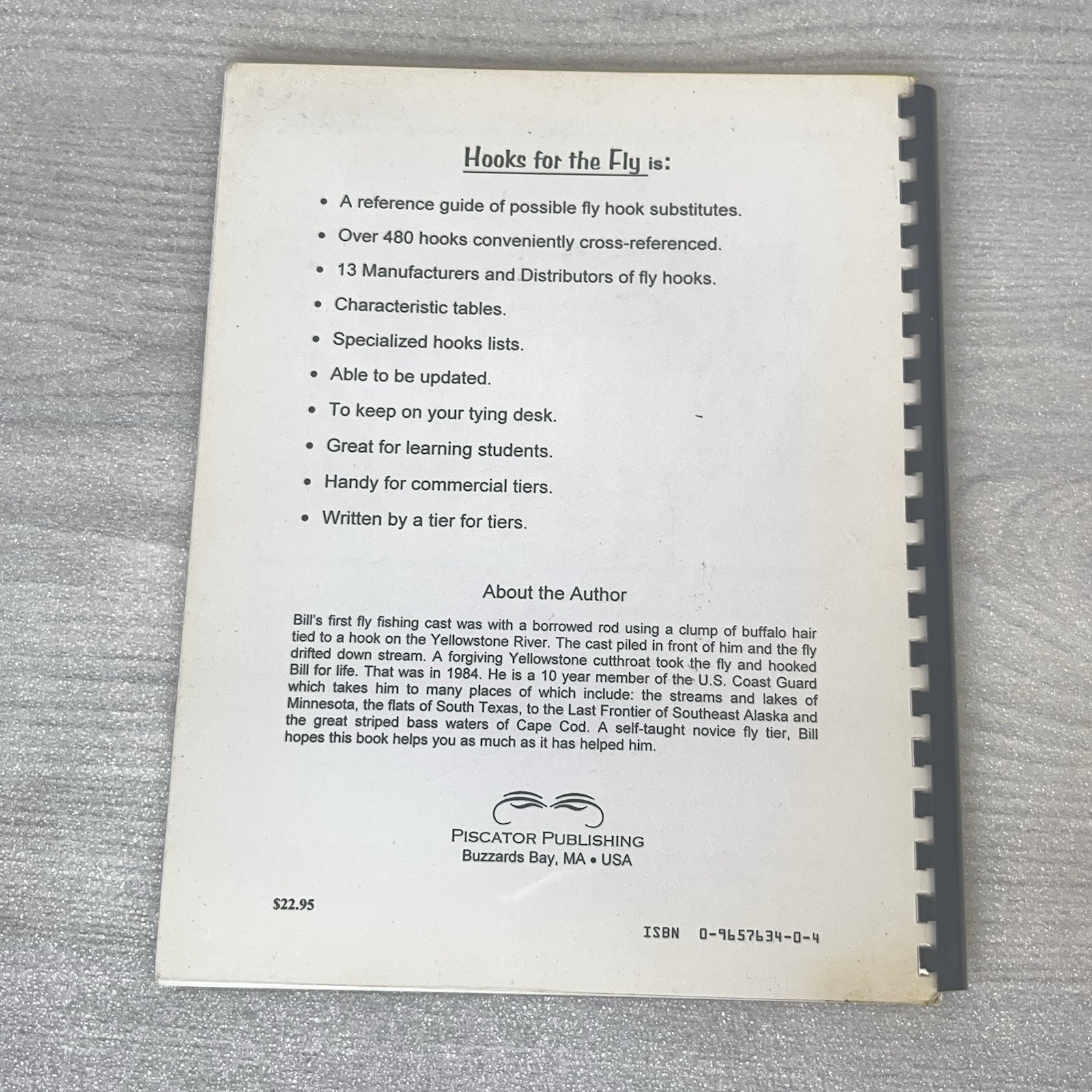 Hooks For The Fly: A Tier’s Reference Guide By Bill Schmidt 1997 Fly Tying