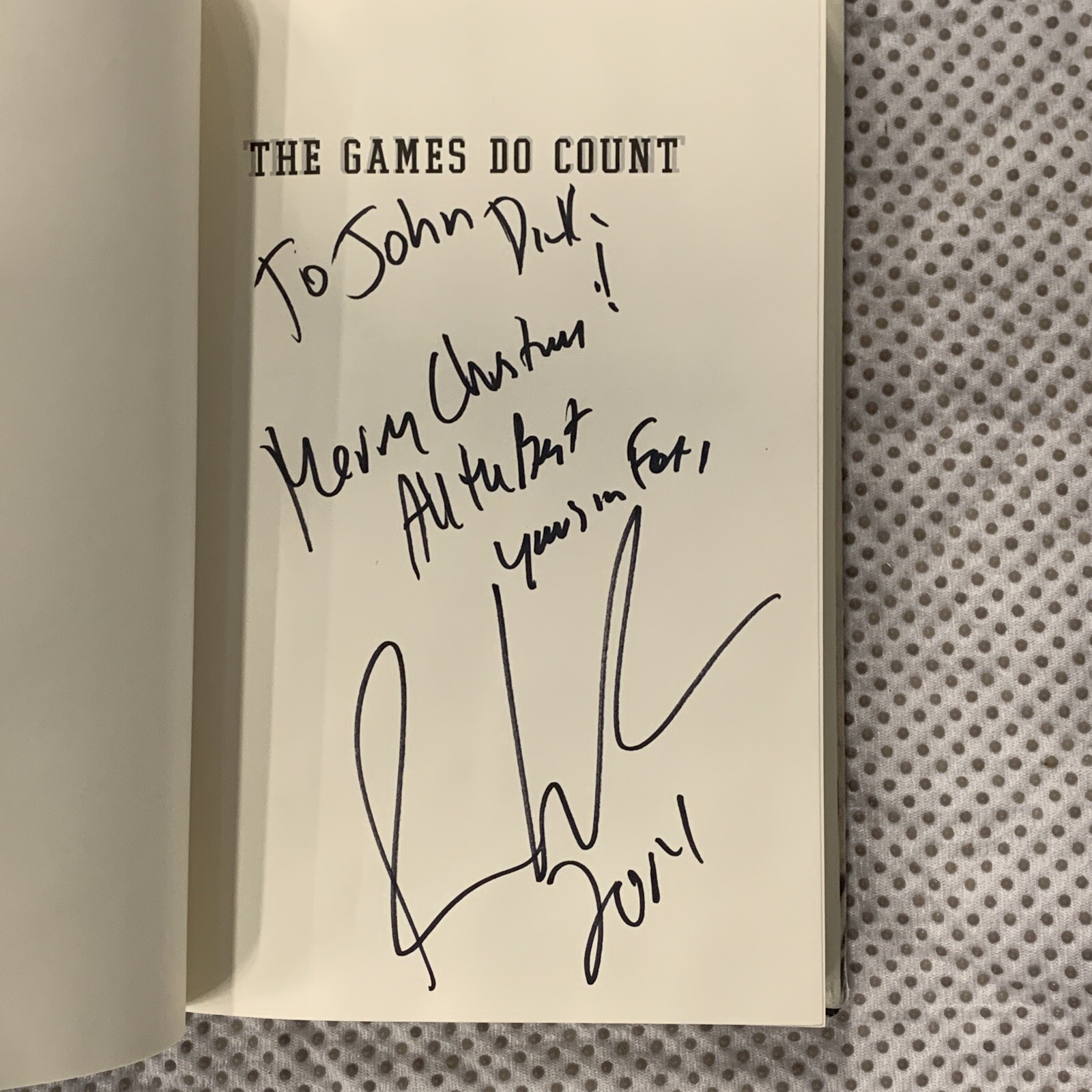 SIGNED-THE GAMES DO COUNT : America’s Best and Brightest on the Power of Sports