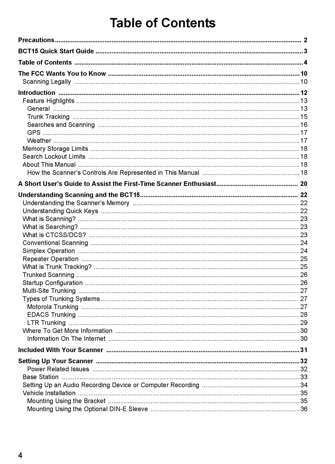 UNIDEN BEARCAT BCT15 Scanner Operating Guide Manual – WIRE BOUND – TOUGH COVERS