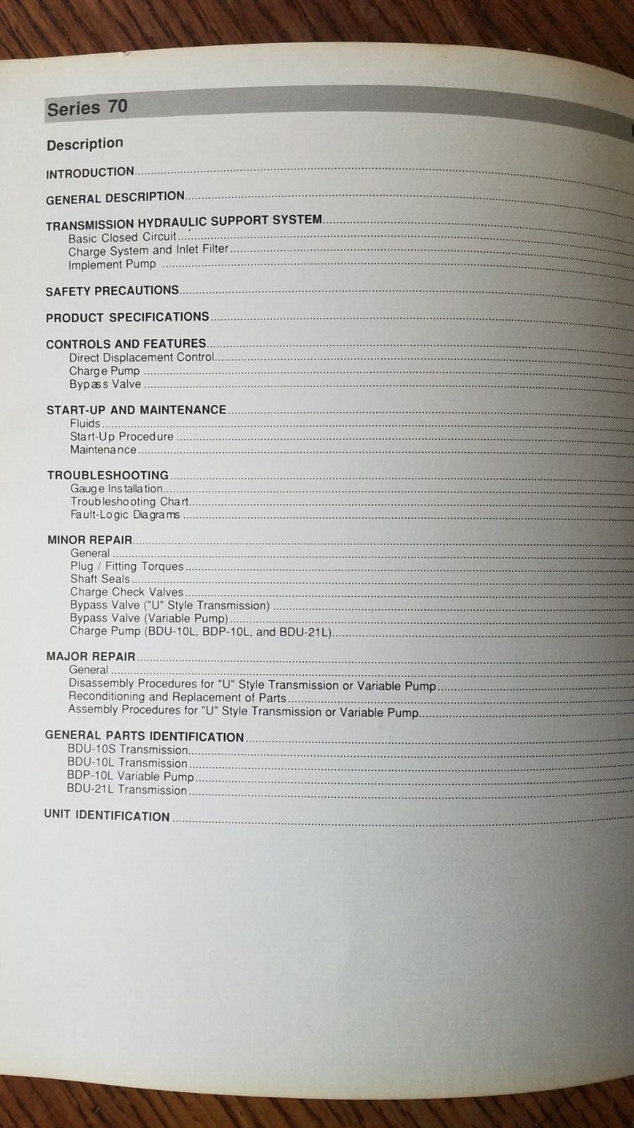 SAUER-SUNSTRAND SERIES 70 HYDROSTATIC DRIVE UNITS SERVICE INFO BOOK * 36 PAGES*