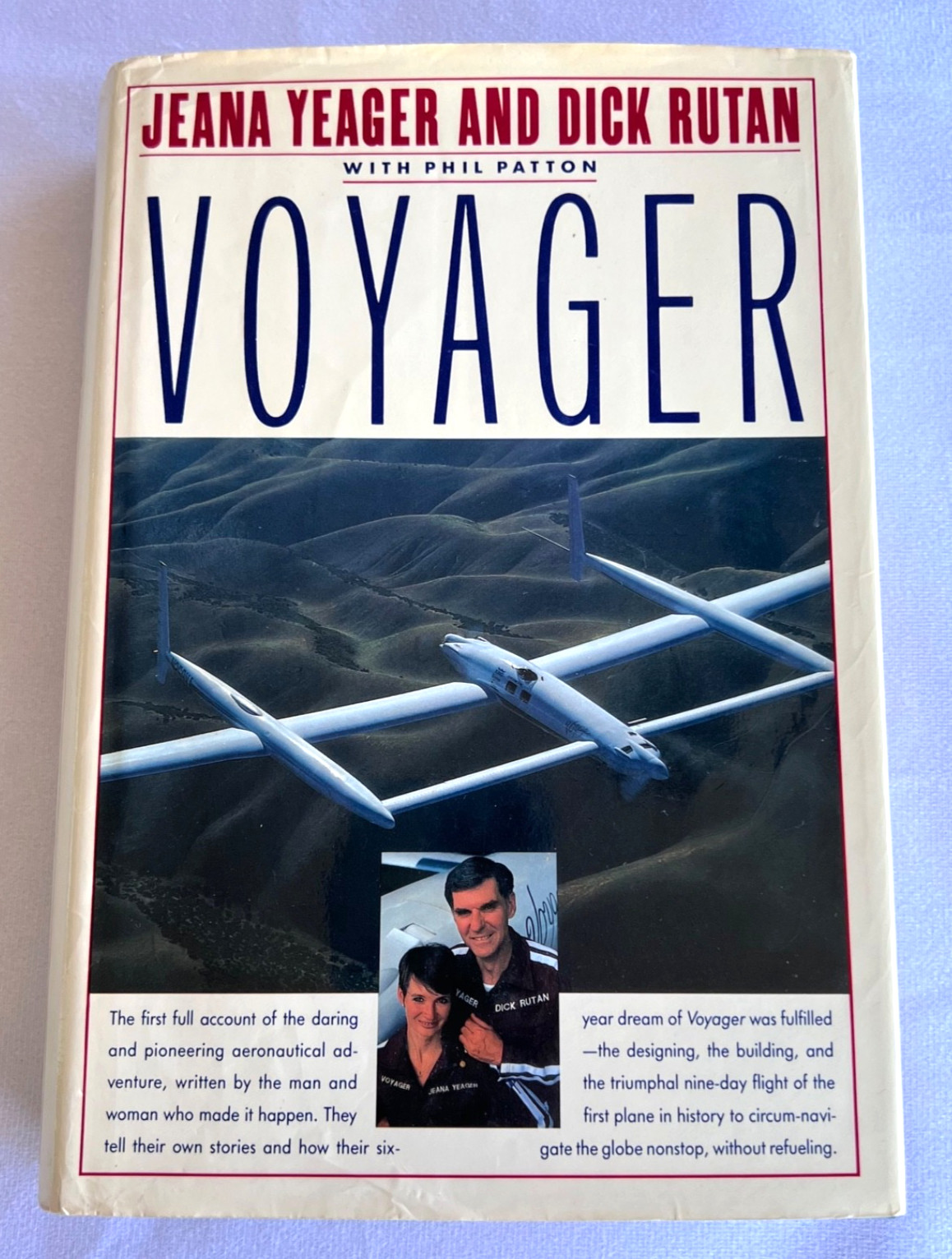 Voyager Jeana Yeager Dick Rutan HC DJ 1987 First Edition Flight Around the World