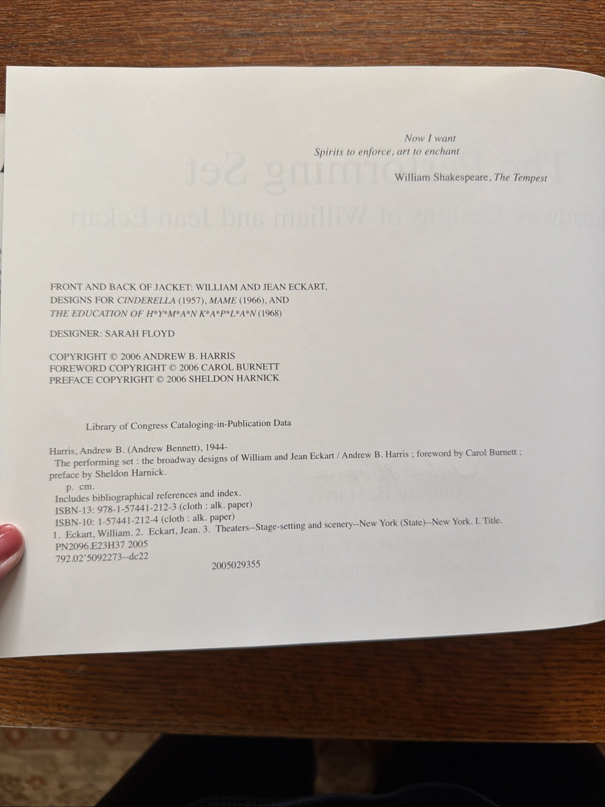 Performing Set : Broadway Designs William & Jean Eckart by Andrew Harris SIGNED!