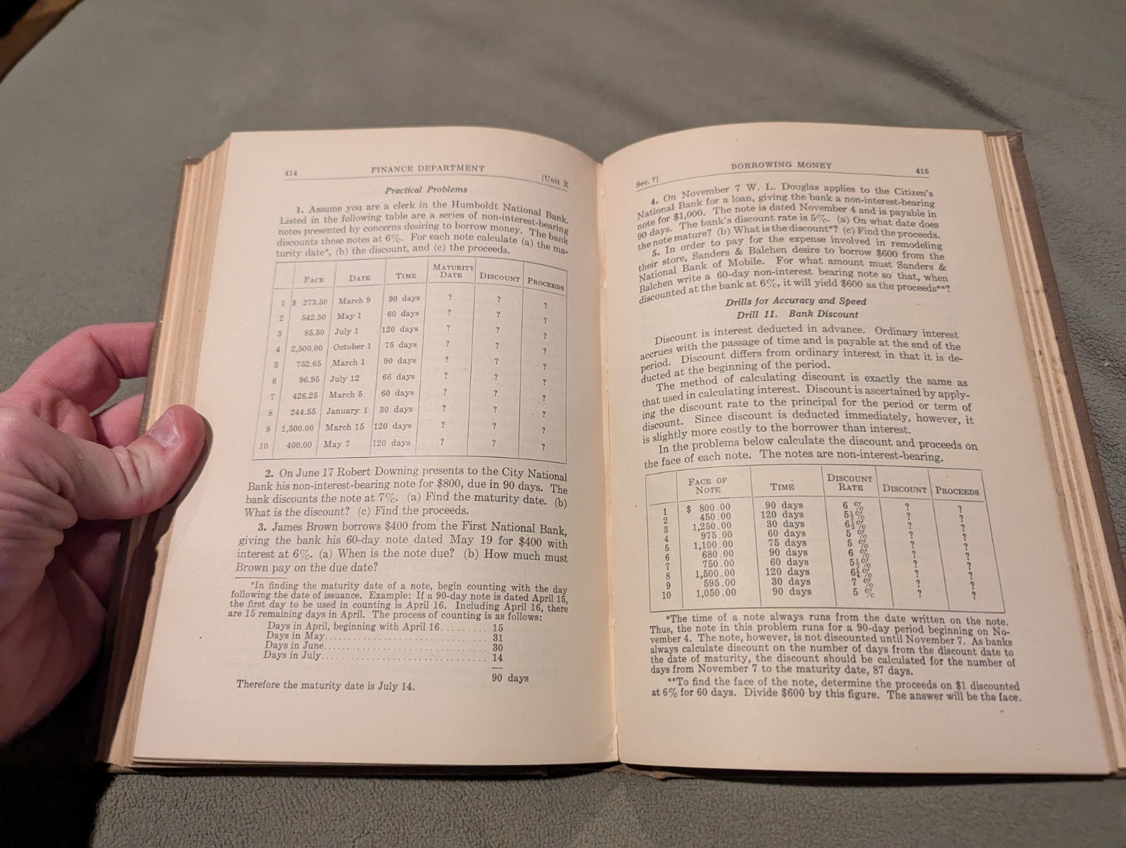 1940 Applied Business Arithmetic Curry & Rice School Textbook HC Fourth Edition