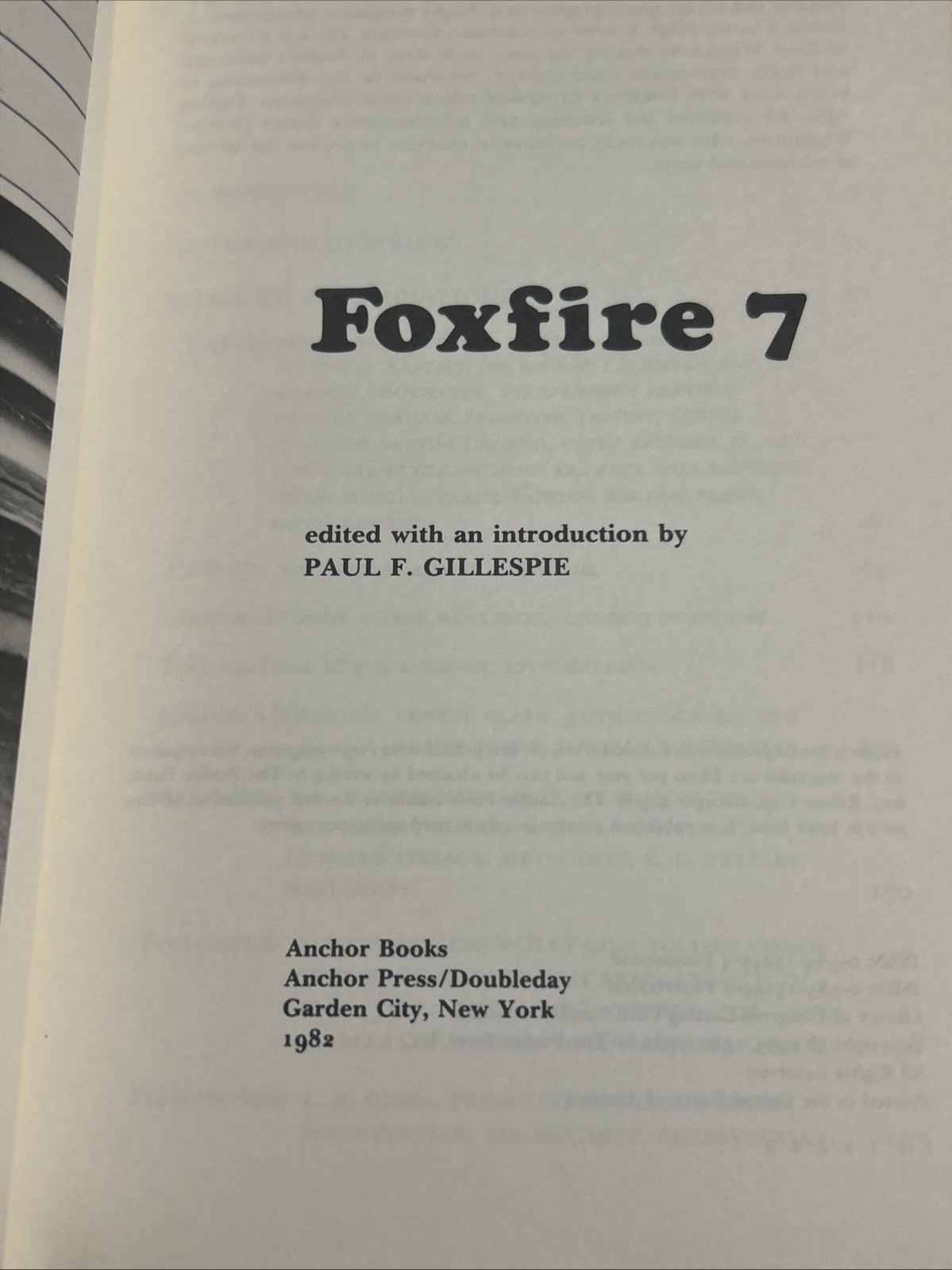 Foxfire 7 Hardcover 1982 Anchor Press Doubleday DJ Appalachian Religion Book