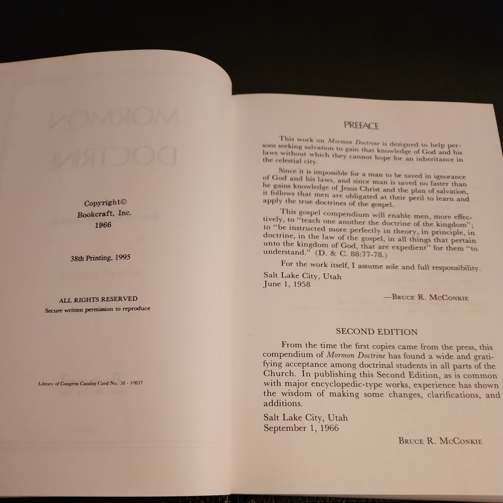 Mormon Doctrine Bruce R McConkie HC Book Second Edition 38th print LDS Mormon
