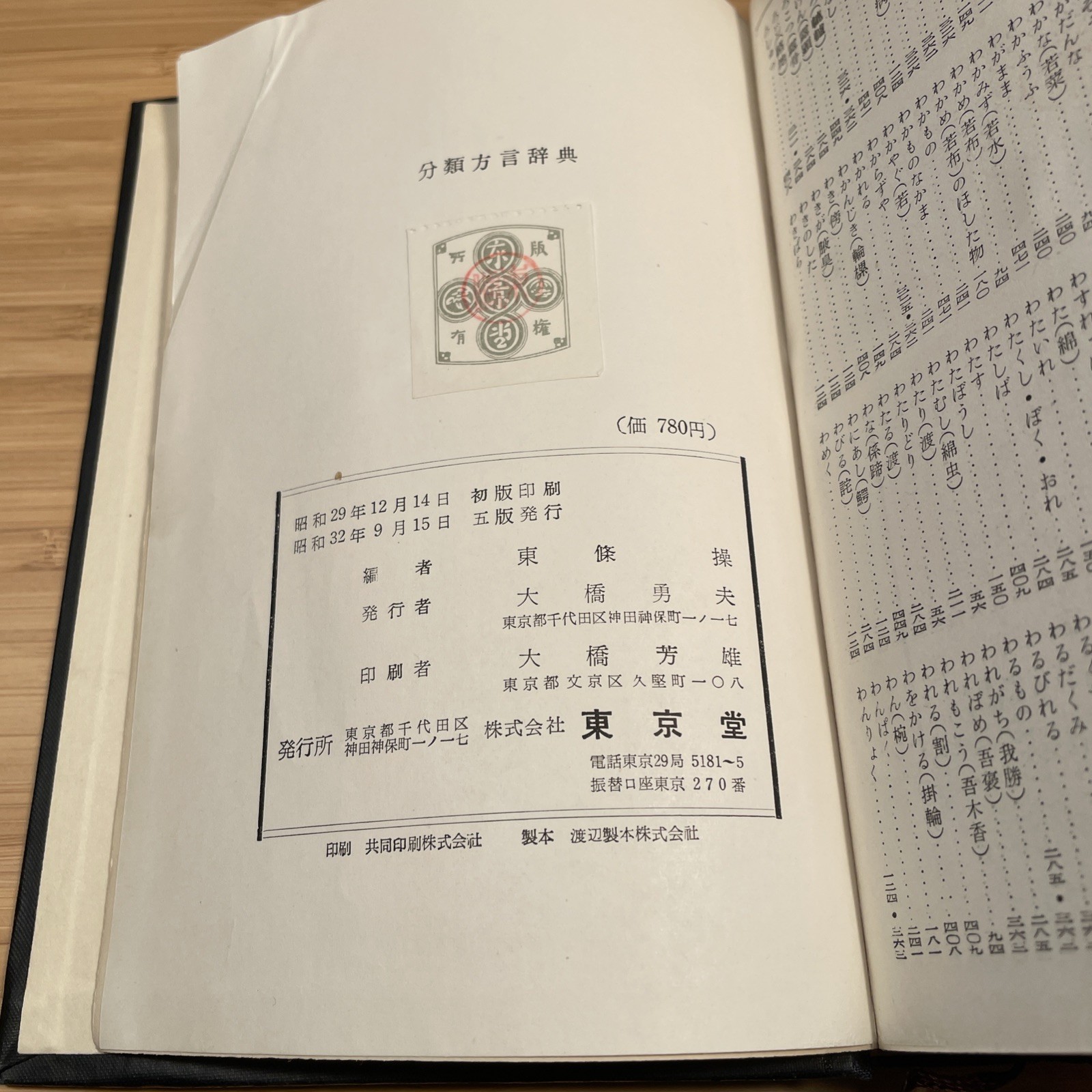 分類方言辞典: 標準語引 [Japanese Dialect Dictionary] Tōkyōdō 1957 東京堂 昭明32年 5th Edition