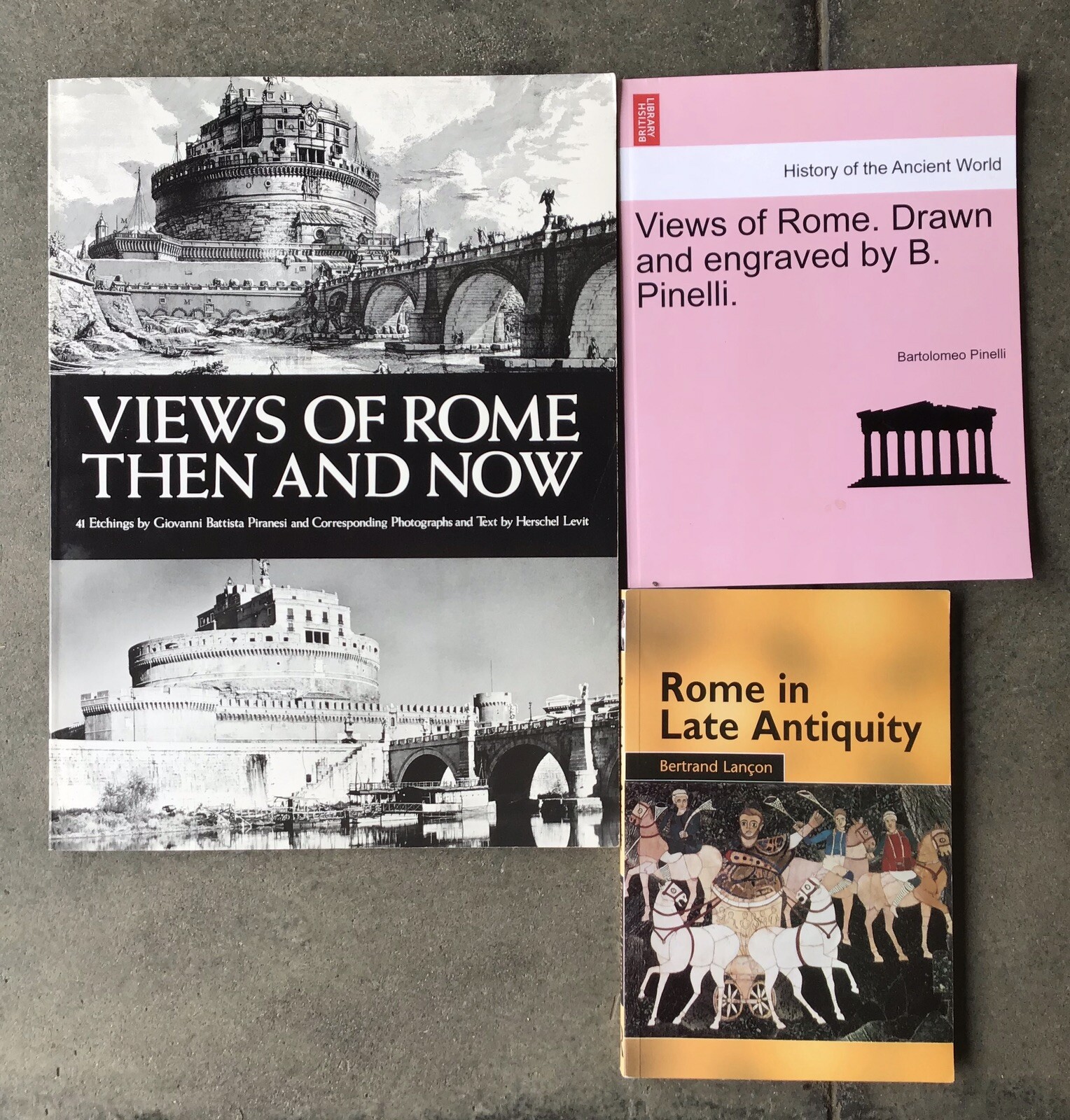 Lot of Books on Rome: Views of Rome Piranesi/Pinelli, Rome in Late Antiquity