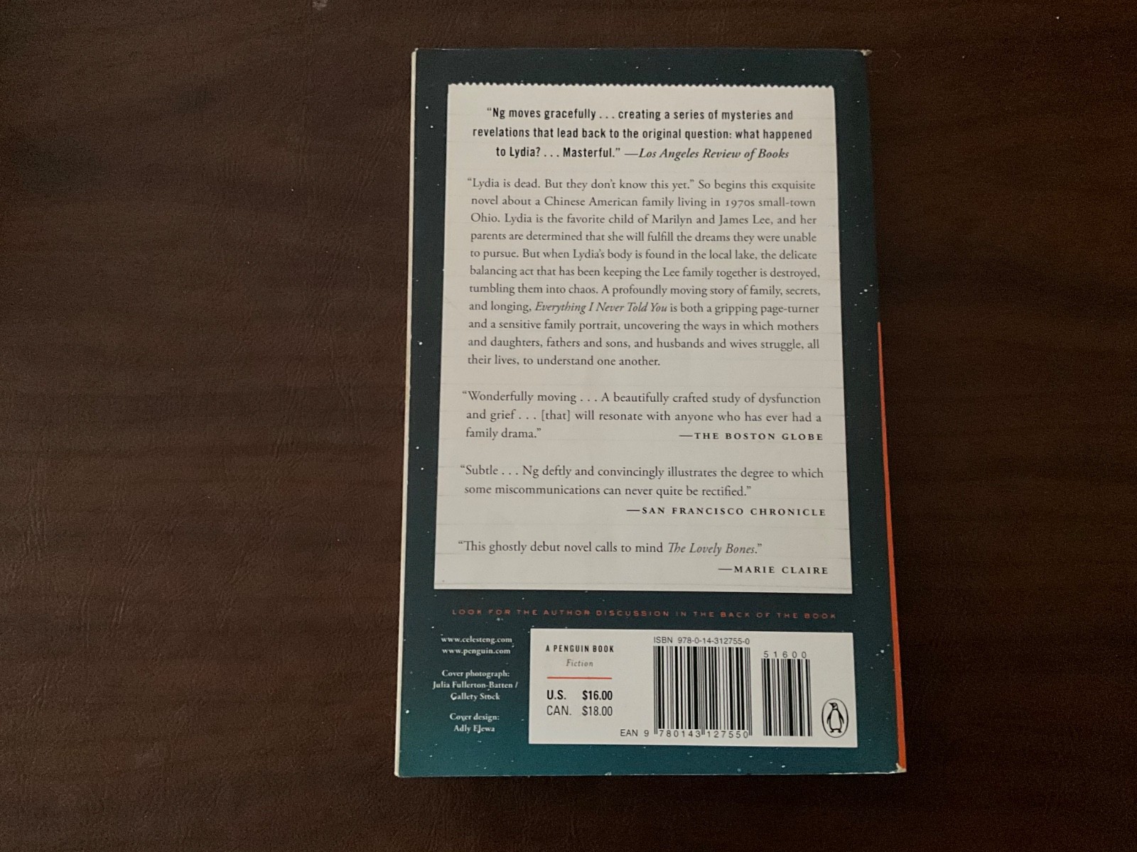 Everything I Never Told You – 9780143127550, Celeste Ng, paperback