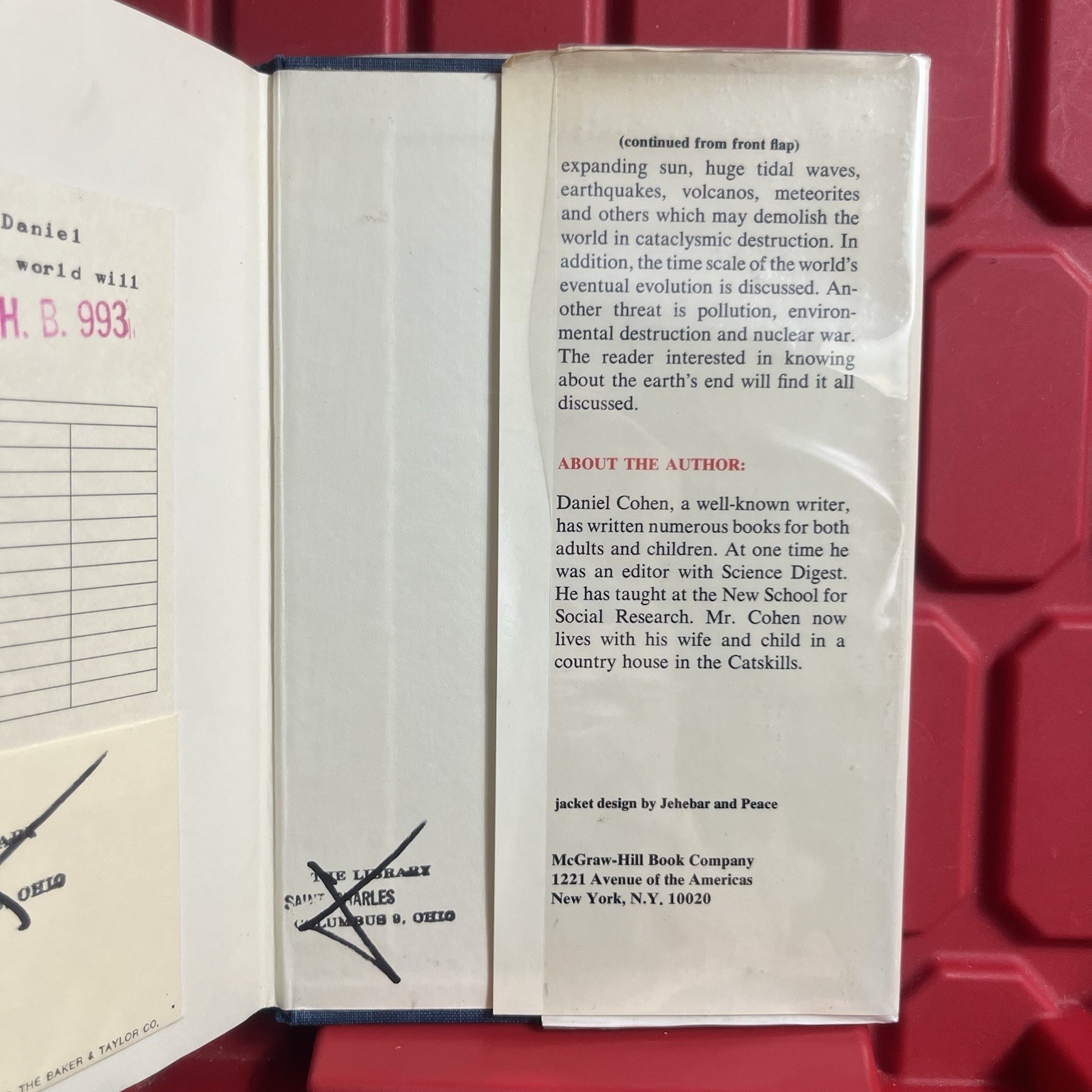 How The World Will End Daniel Cohen Hardcover Book Ex Library Vintage 1973