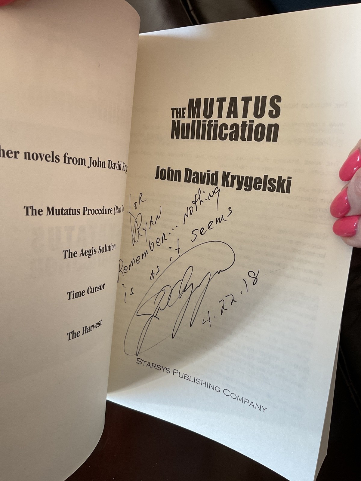 The Mutatus Nullification by John David Krygelski SIGNED Like New