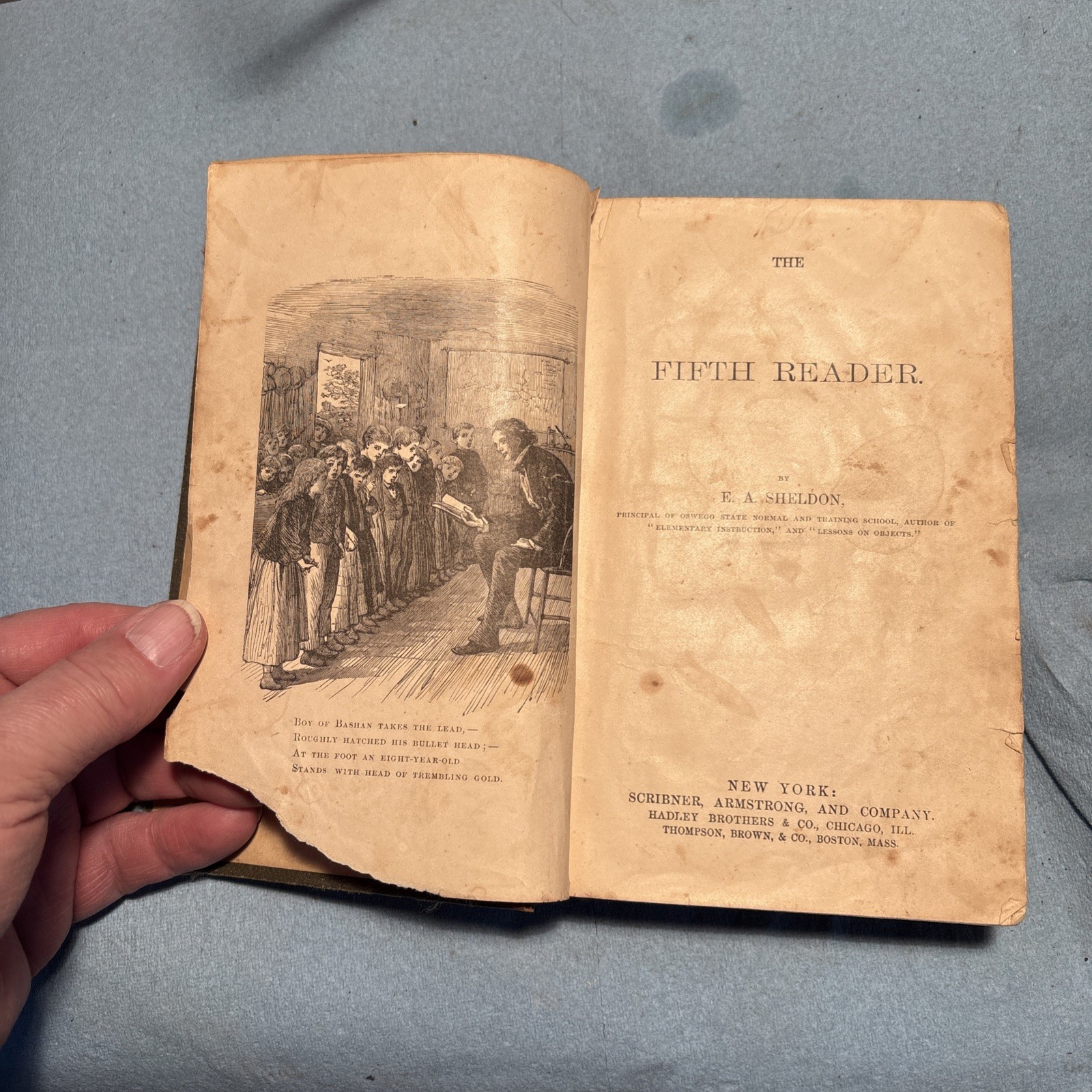 Sheldon’s Fifth Reader By E.A. Sheldon (Scribner,Armstrong,And Co. 1875 free shi