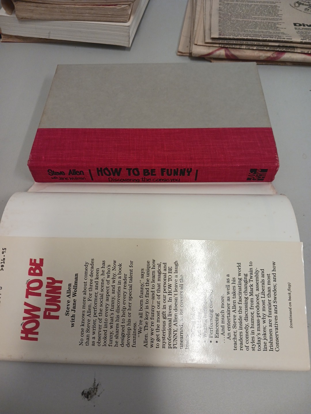 How to Be Funny: Discovering the Comic in You – Steve Allen HC DJ 1987 1st Ed