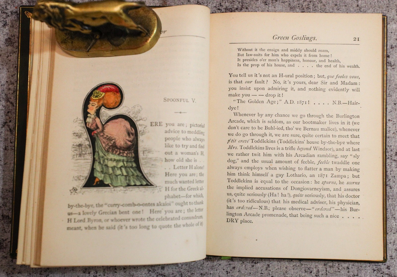 Sage Stuffing Green Goslings H Rowley 1872, Full Leather Fine Binding by Bayntun