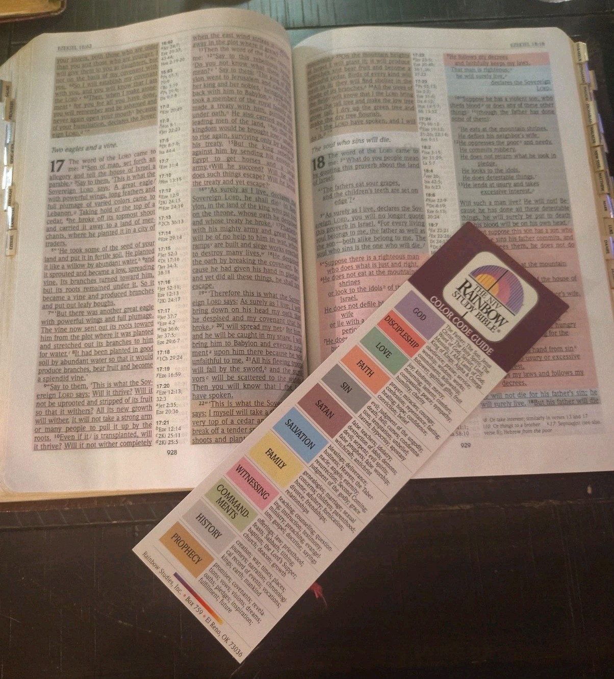Vintage NIV Rainbow Study Bible Rainbow Studies Faux Leather Burgundy 1992 USA