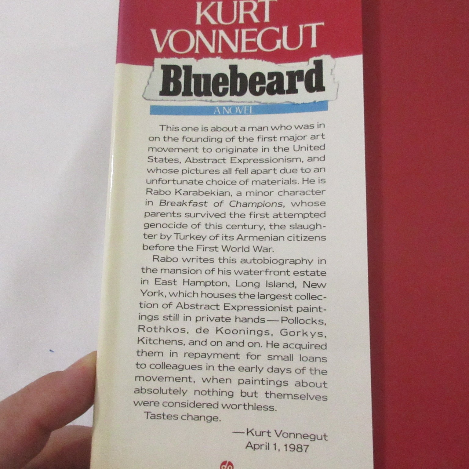 Bluebeard by Kurt Vonnegut 1987 First Trade Edition Hardcover Delacorte Press