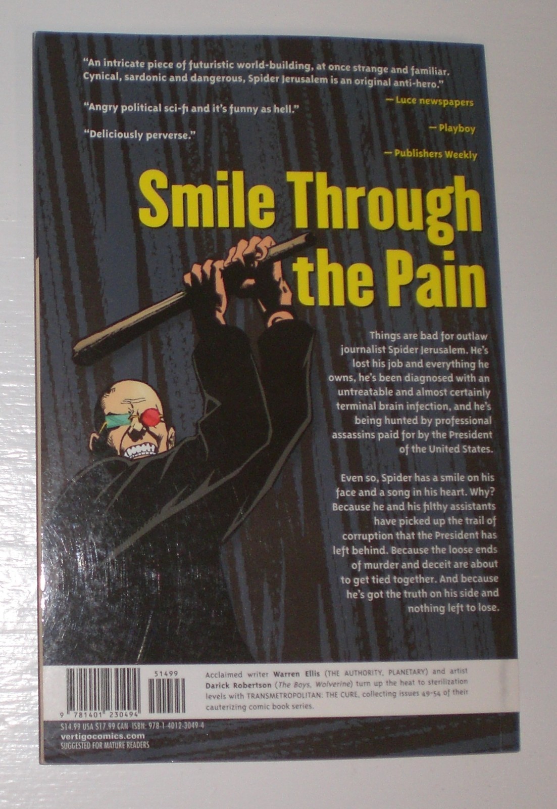 2011 Transmetropolitan 9 The Cure by Warren Ellis Graphic Novel paperback book