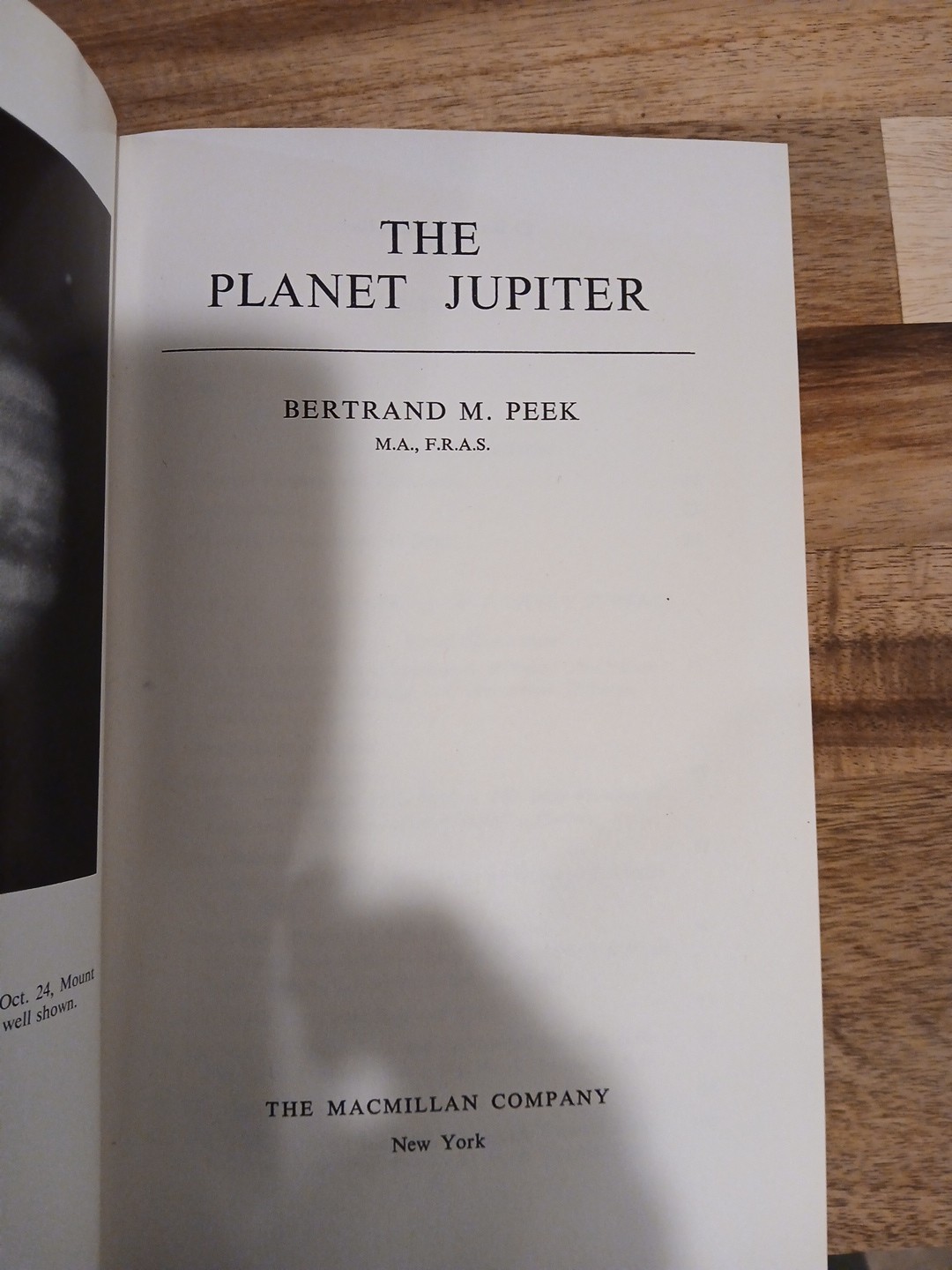 THE PLANET JUPITER: Bertrand M. Peek 1958 USA MCMILLAN Hardcover. VINTAGE.