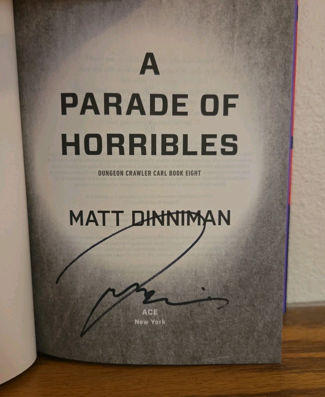 MATT DINNIMAN A Parade of Horribles SIGNED 1st Edition Dungeon Crawler Carl 🆕 ✅