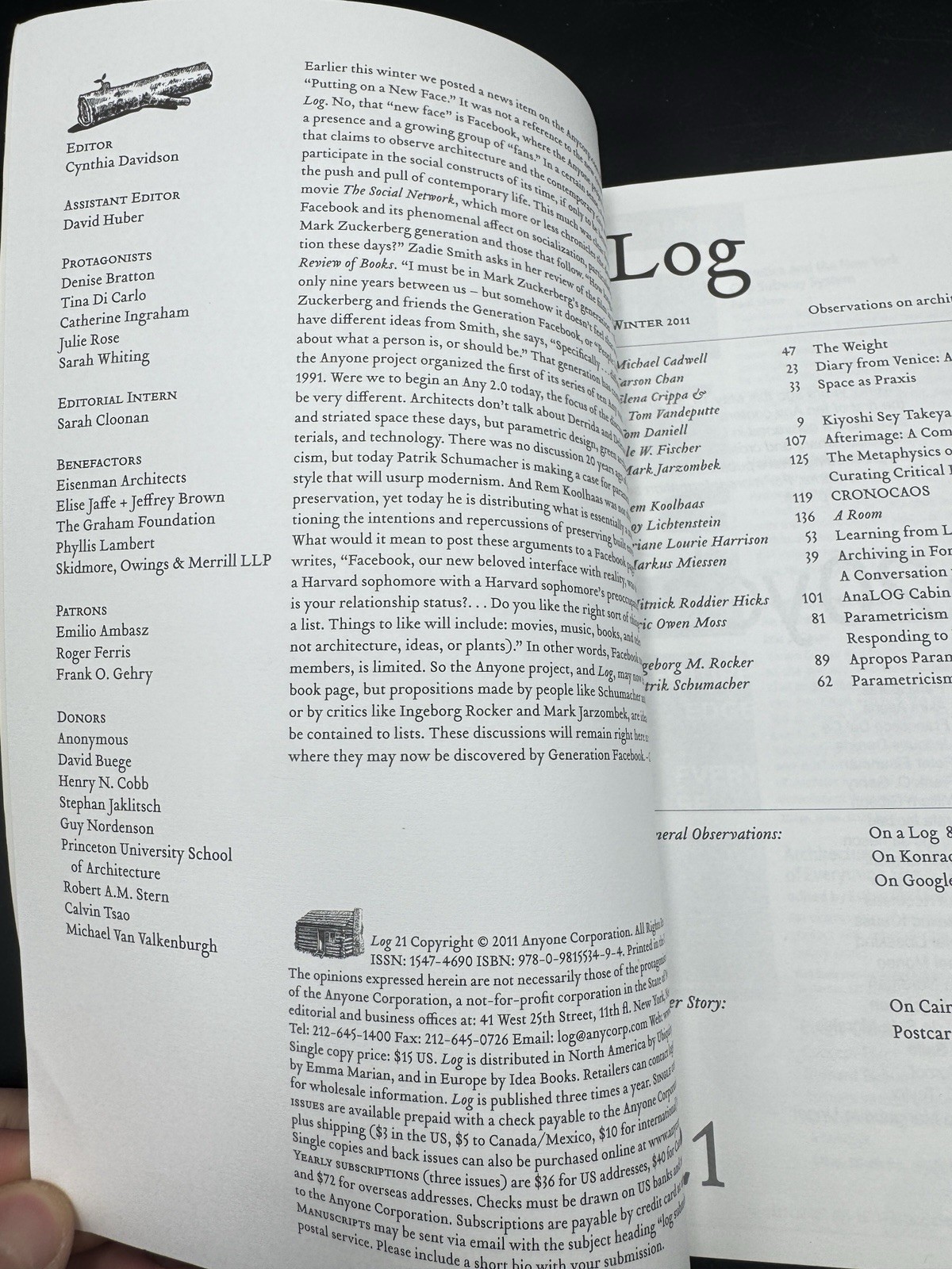 Log 21 Winter 2011 Architecture Journal Rem Koolhaas Eisenman Gehry