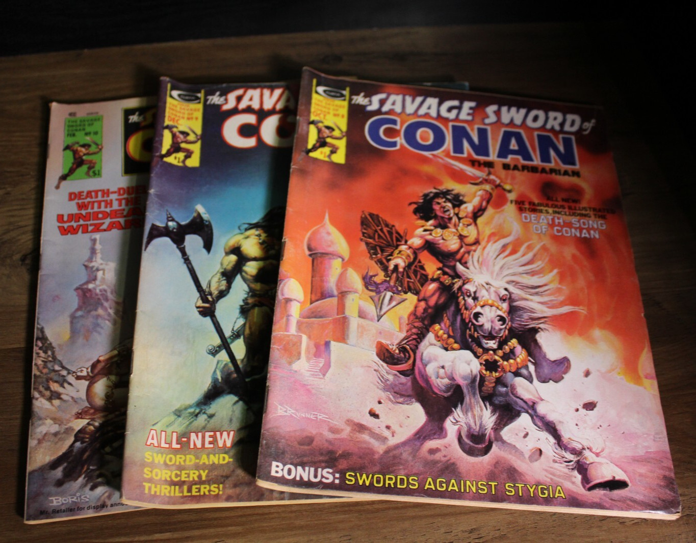 Savage Sword of Conan the Barbarian #8 #9 #10 Feb 1976 Comic MAGAZINE LOT OF 3