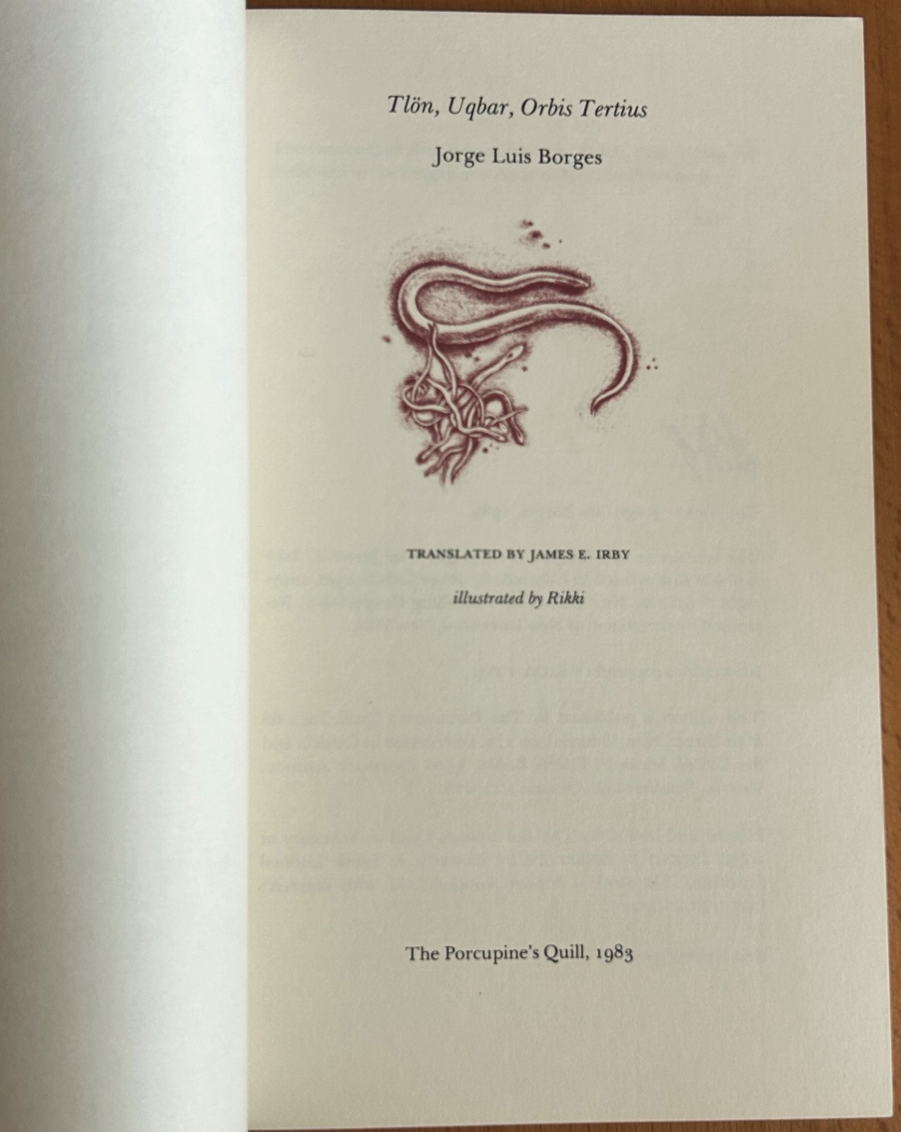 Jorge Luis Borges – Tlön, Uqbar, Orbis Tertius – 1983 The Porcupine’s Quill