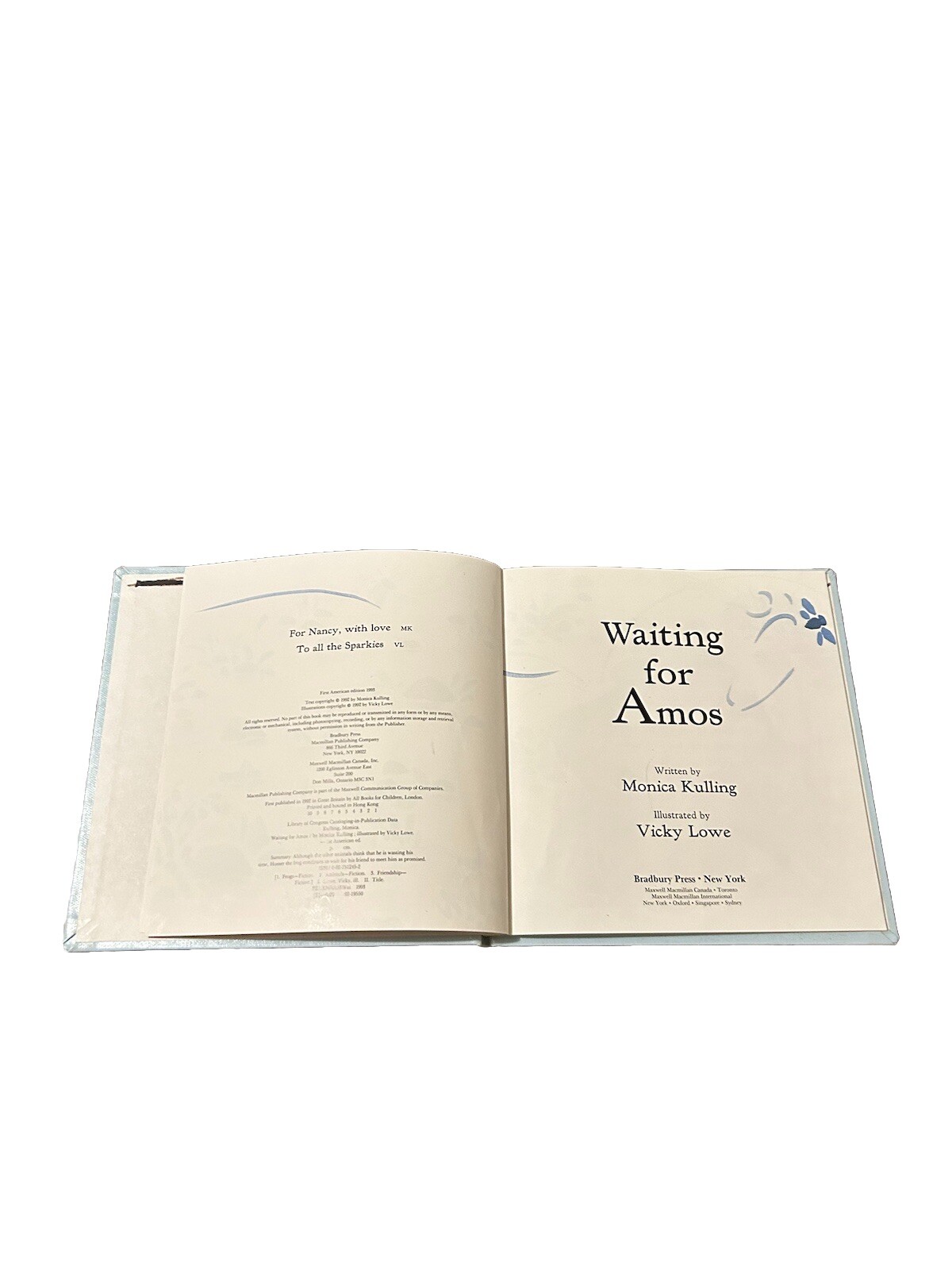 Waiting for Amos by Monica Kulling First American Edition Hardcover 1993 Vintage