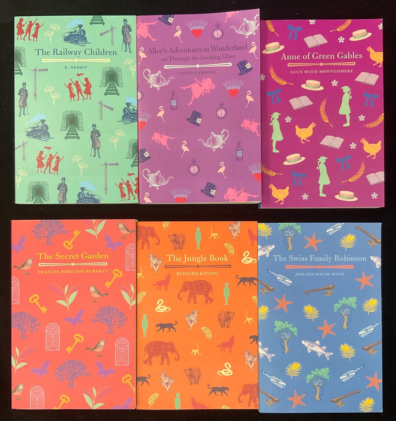 Six Classic Books Sweet Water Press, Alice Wonderland, Anne Green Gables, Secret