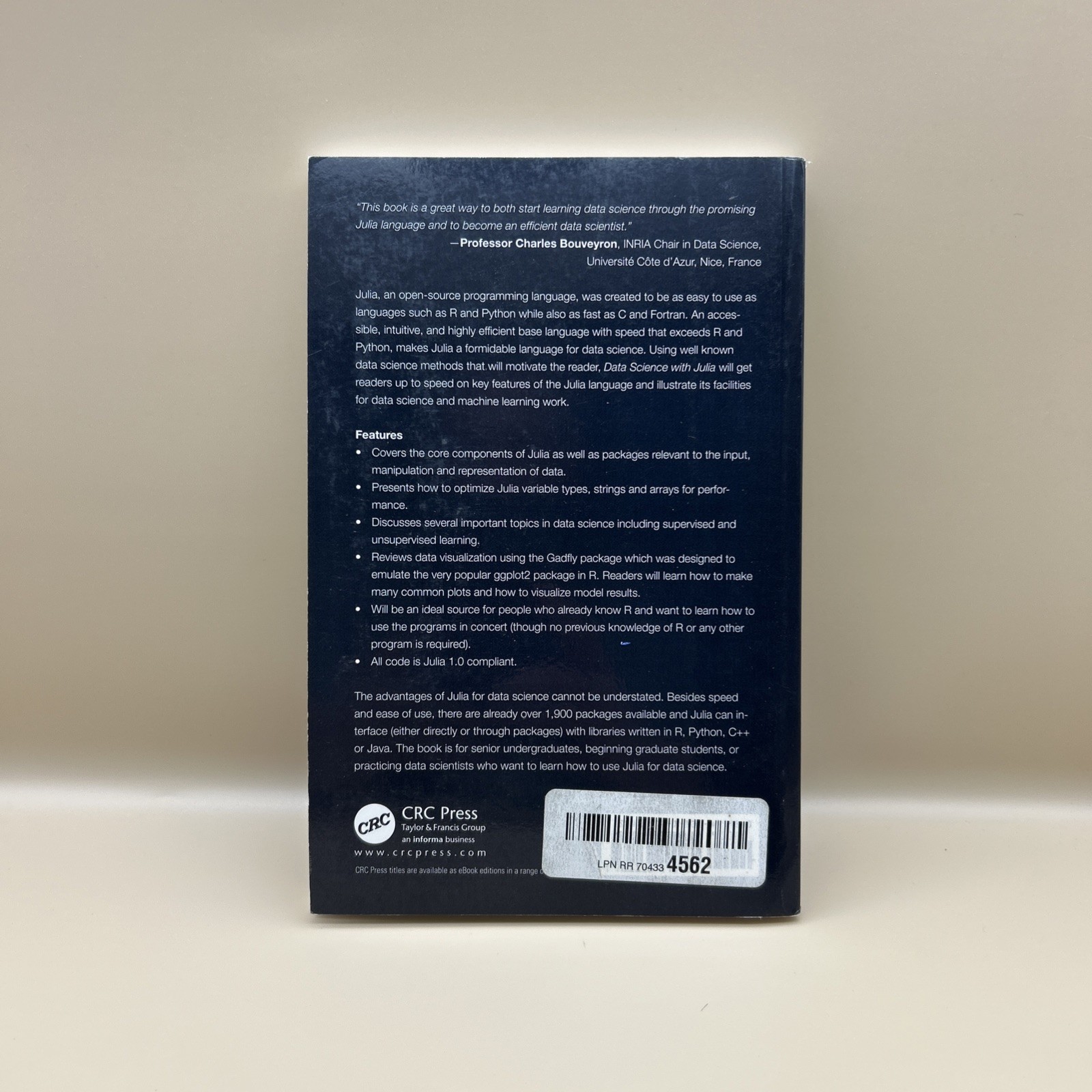 Data Science with Julia by Paul D. McNicholas & Peter Tait 2019 Programming Book