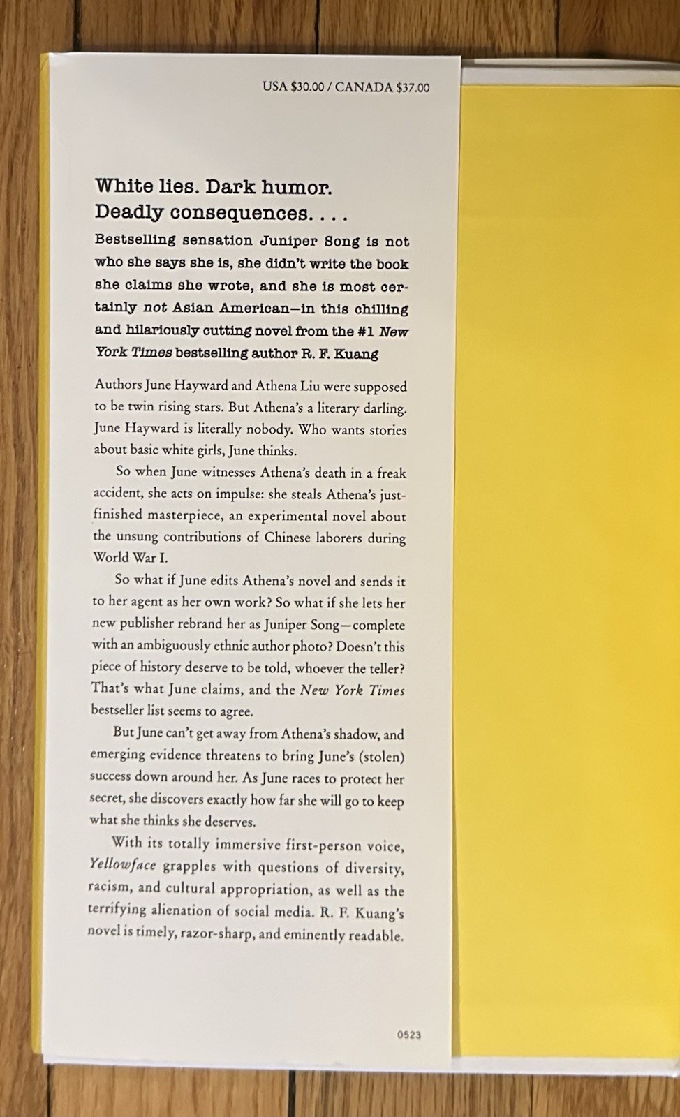 SIGNED R. F. Kuang Yellowface First Edition Morrow Hardcover Autographed NEW!