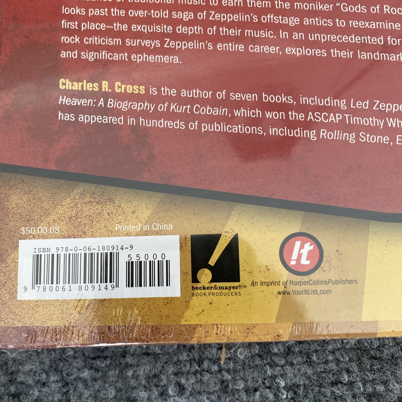 Led Zeppelin: Shadows Taller Than Our Souls By Charles R. Cross w/CD NEW SEALED