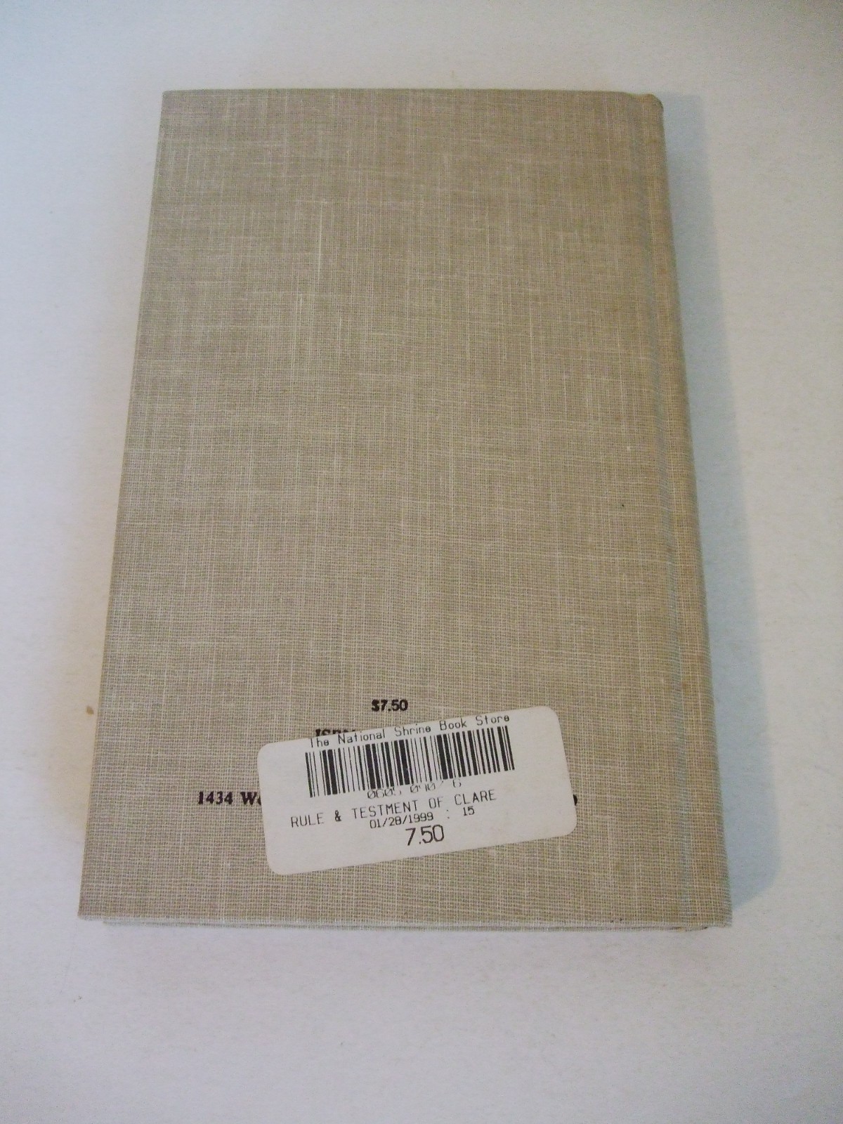 Rule and Testament of St. Clare: Constitutions for Poor Clare Nuns. 1987