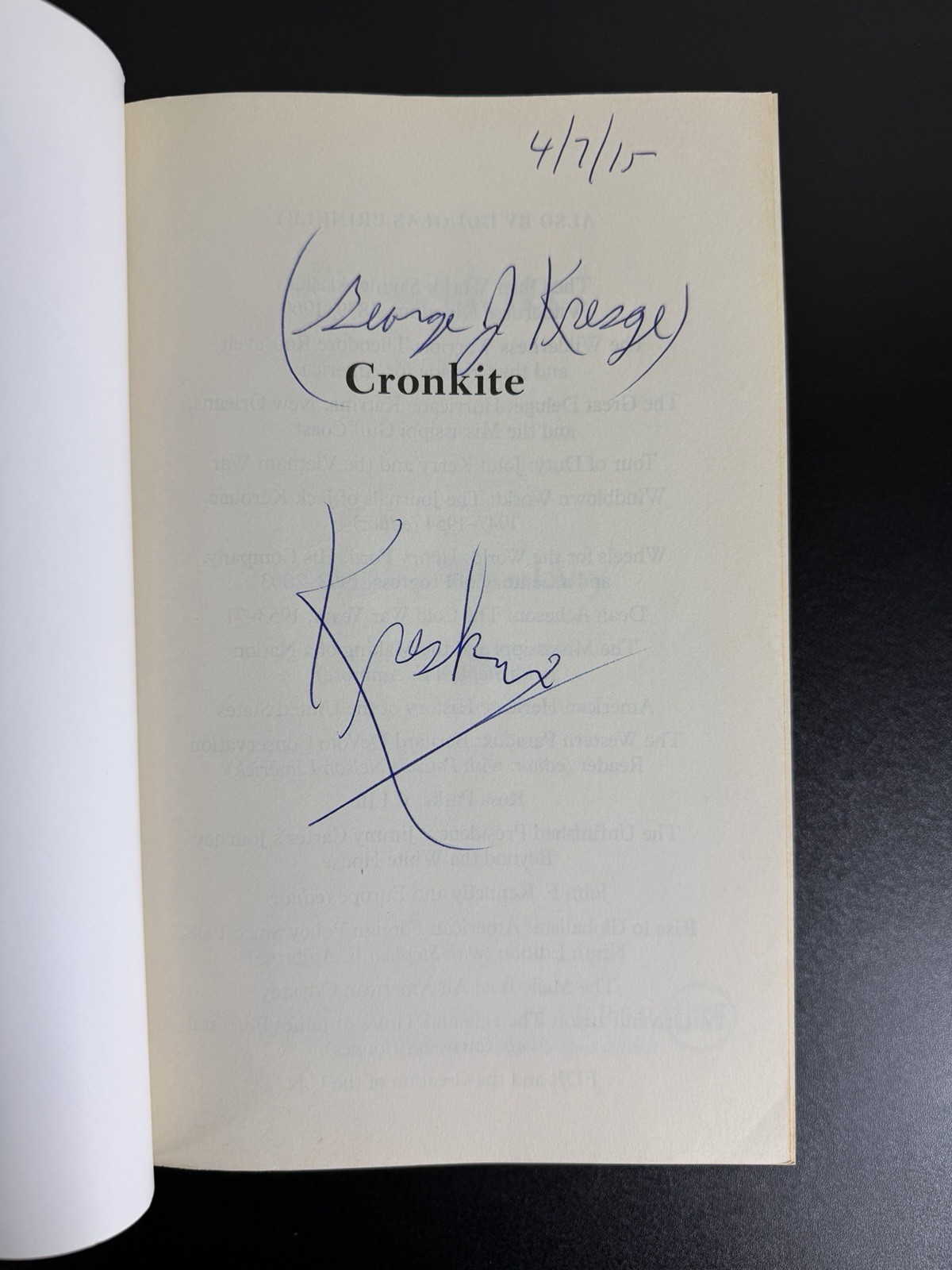 Cronkite – Brinkley, Douglas – Kreskin collection